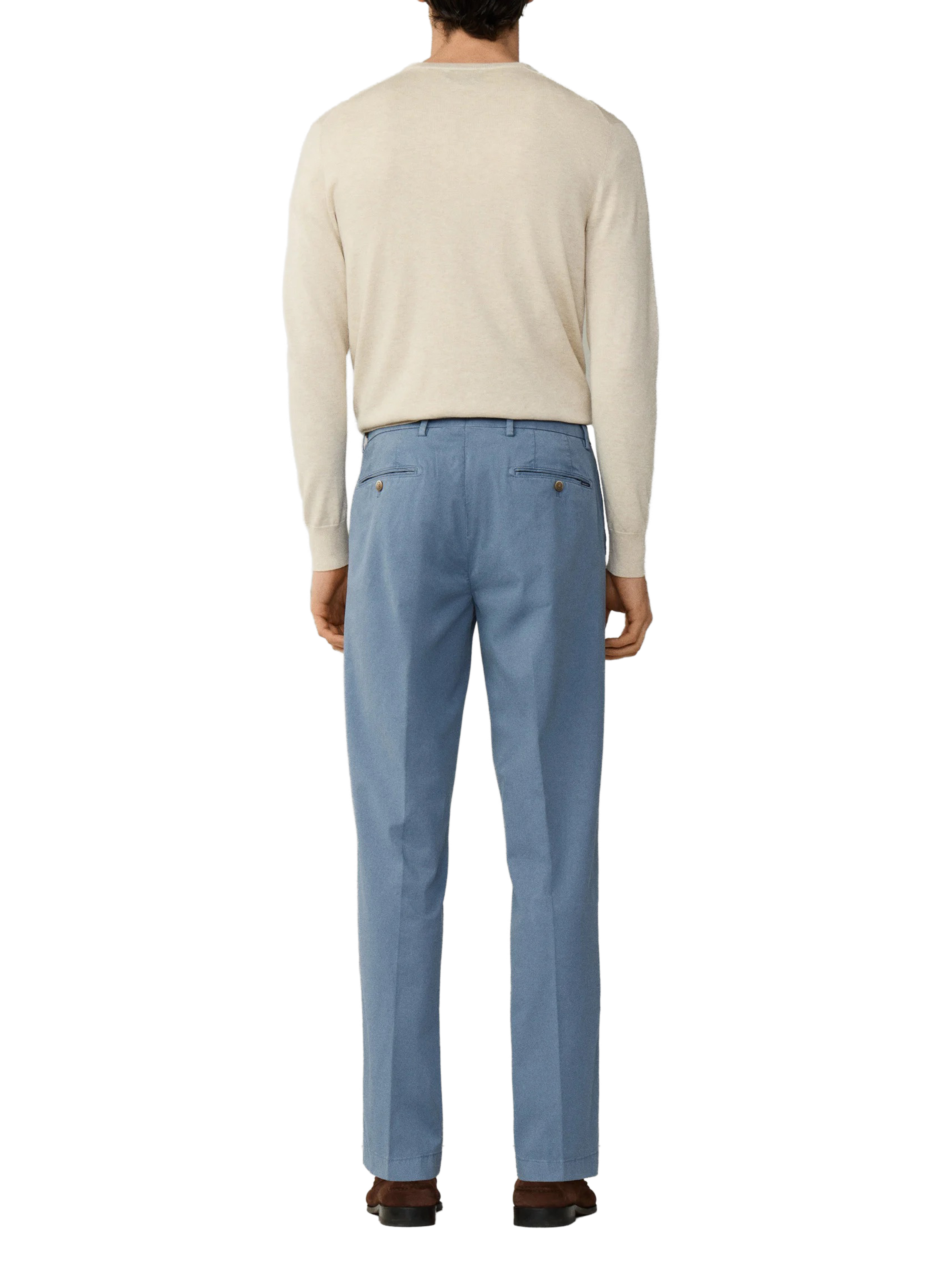 Cotton blend chino trousers  HACKETT Blue
