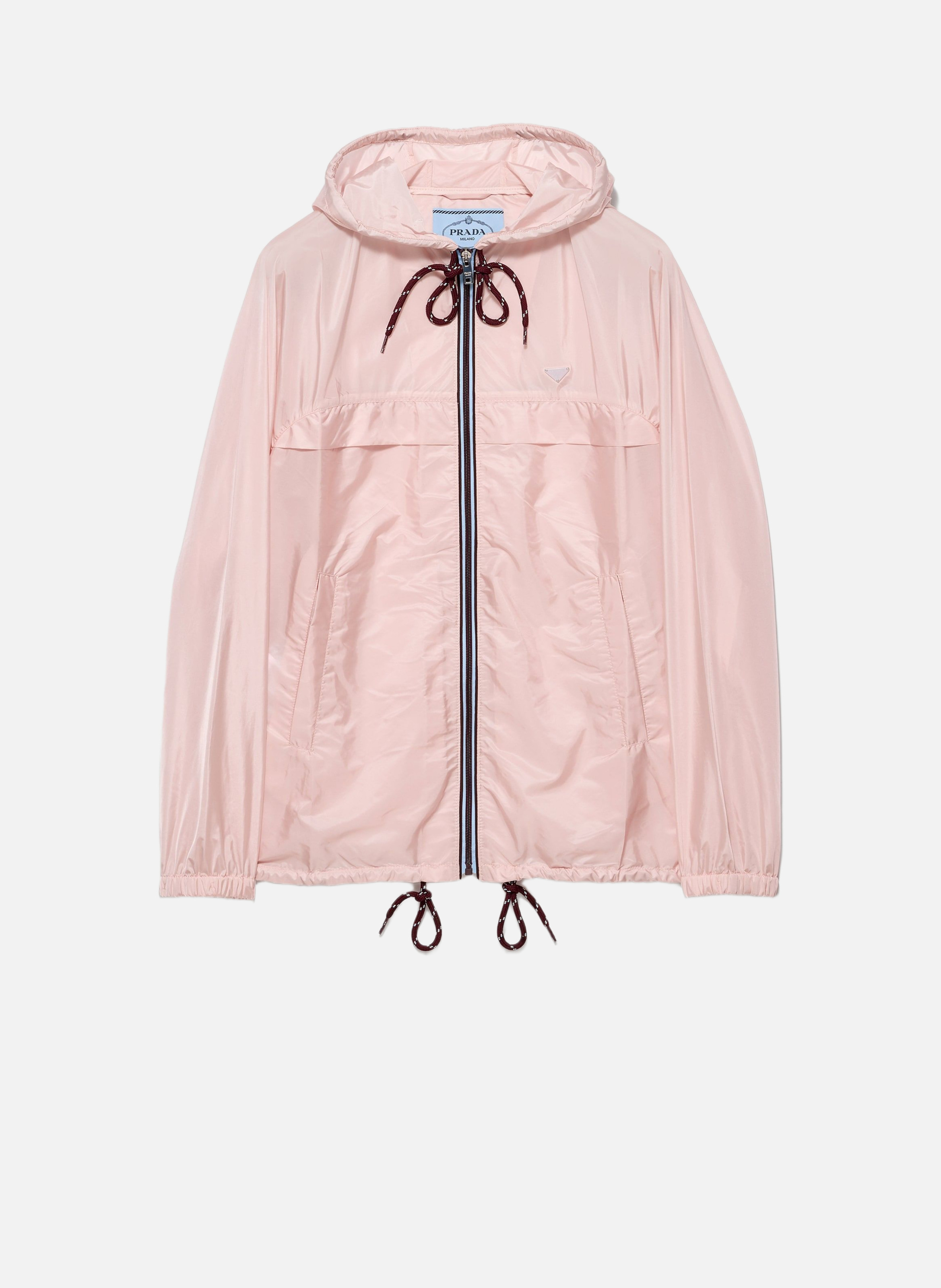 Imperméable à capuche en re-nylon léger PRADA Rose