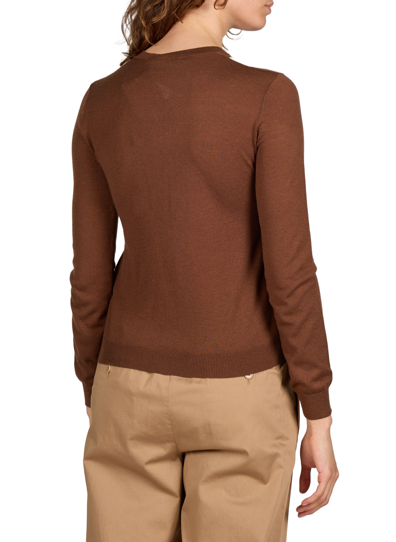 V-neck sweater in silk and virgin wool Multicolour