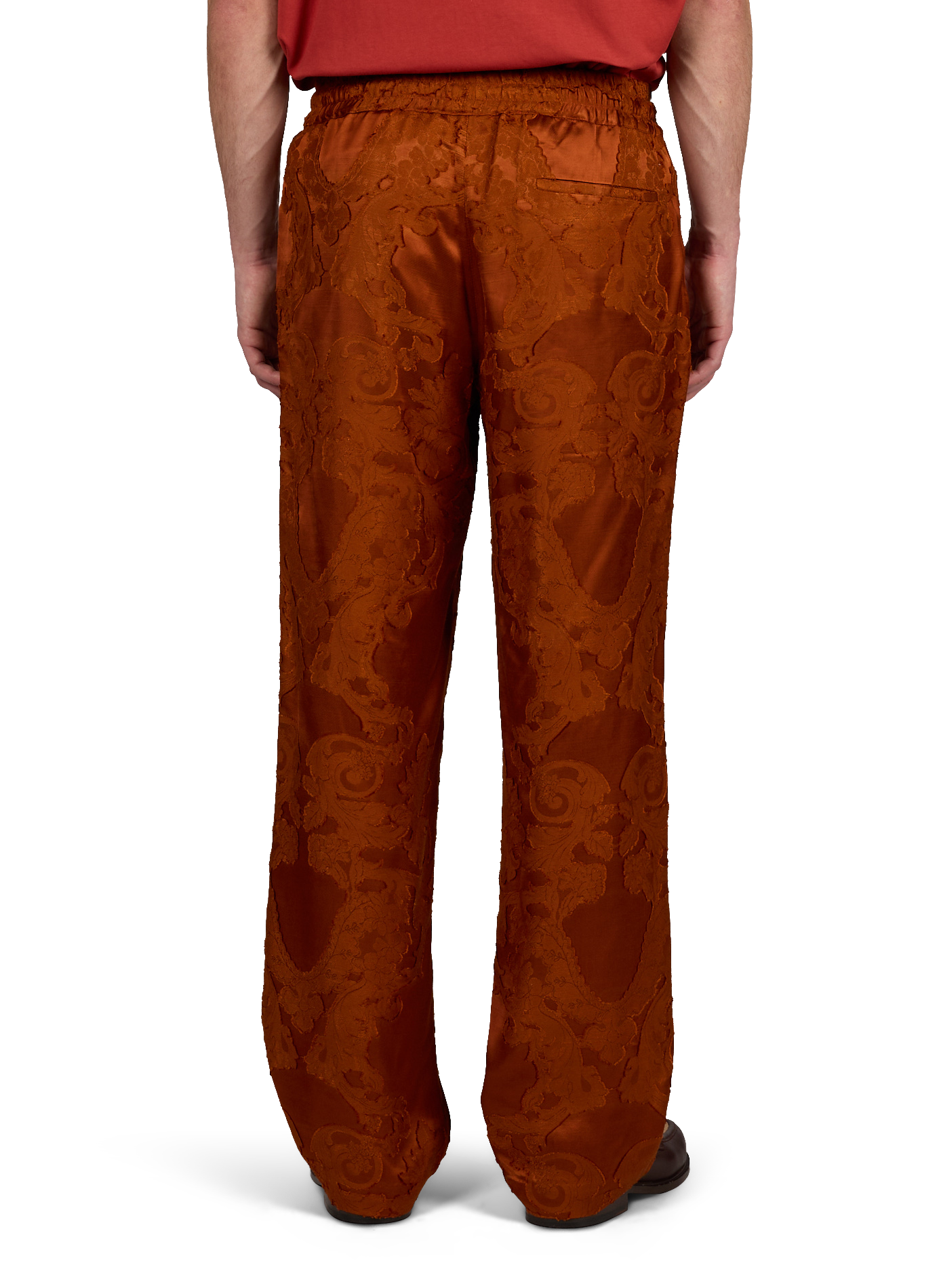 Elasticized Jacquard Pants DROLE DE MONSIEUR Red