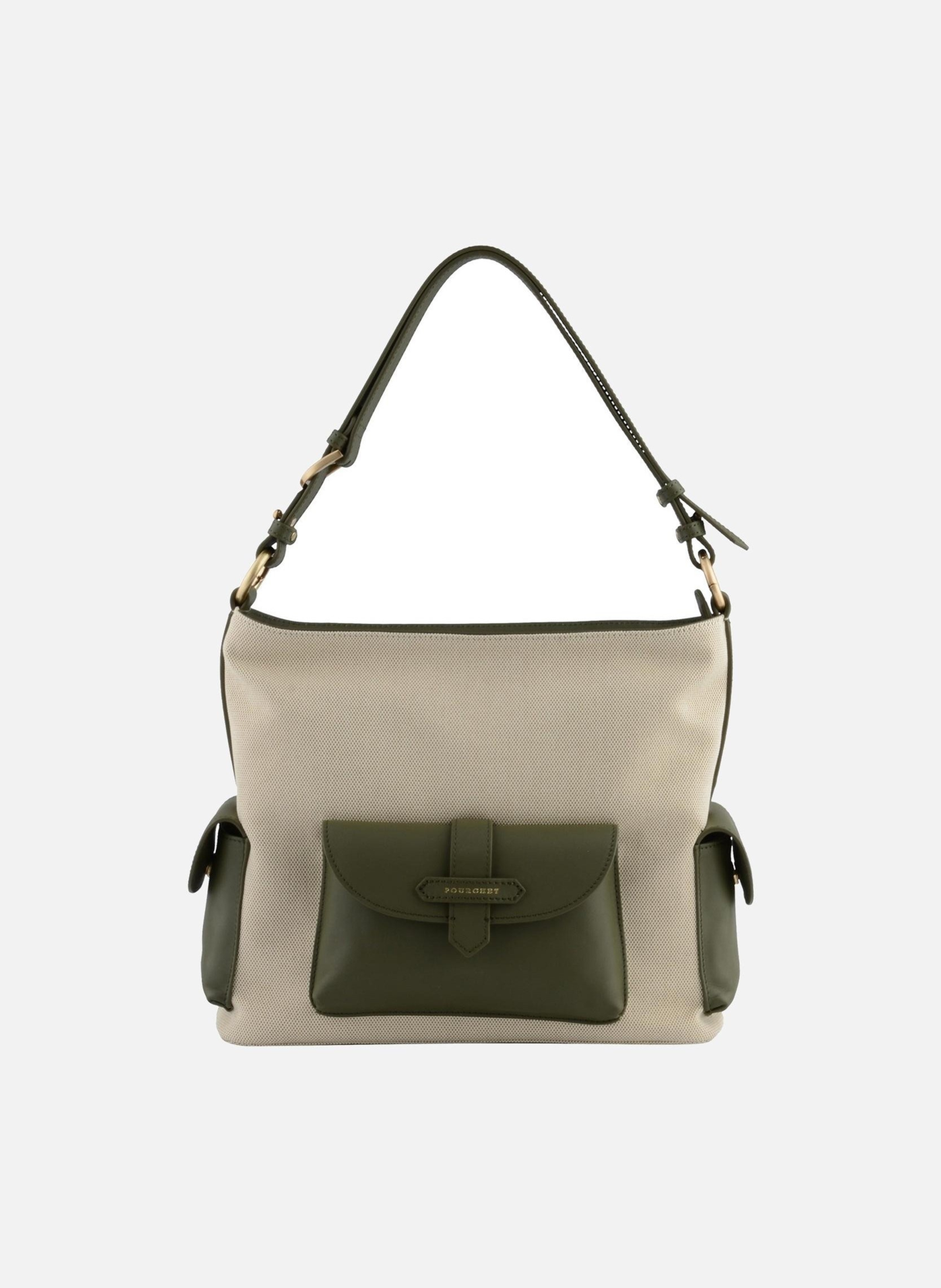 Reporter coton | sac porté épaule POURCHET Kaki