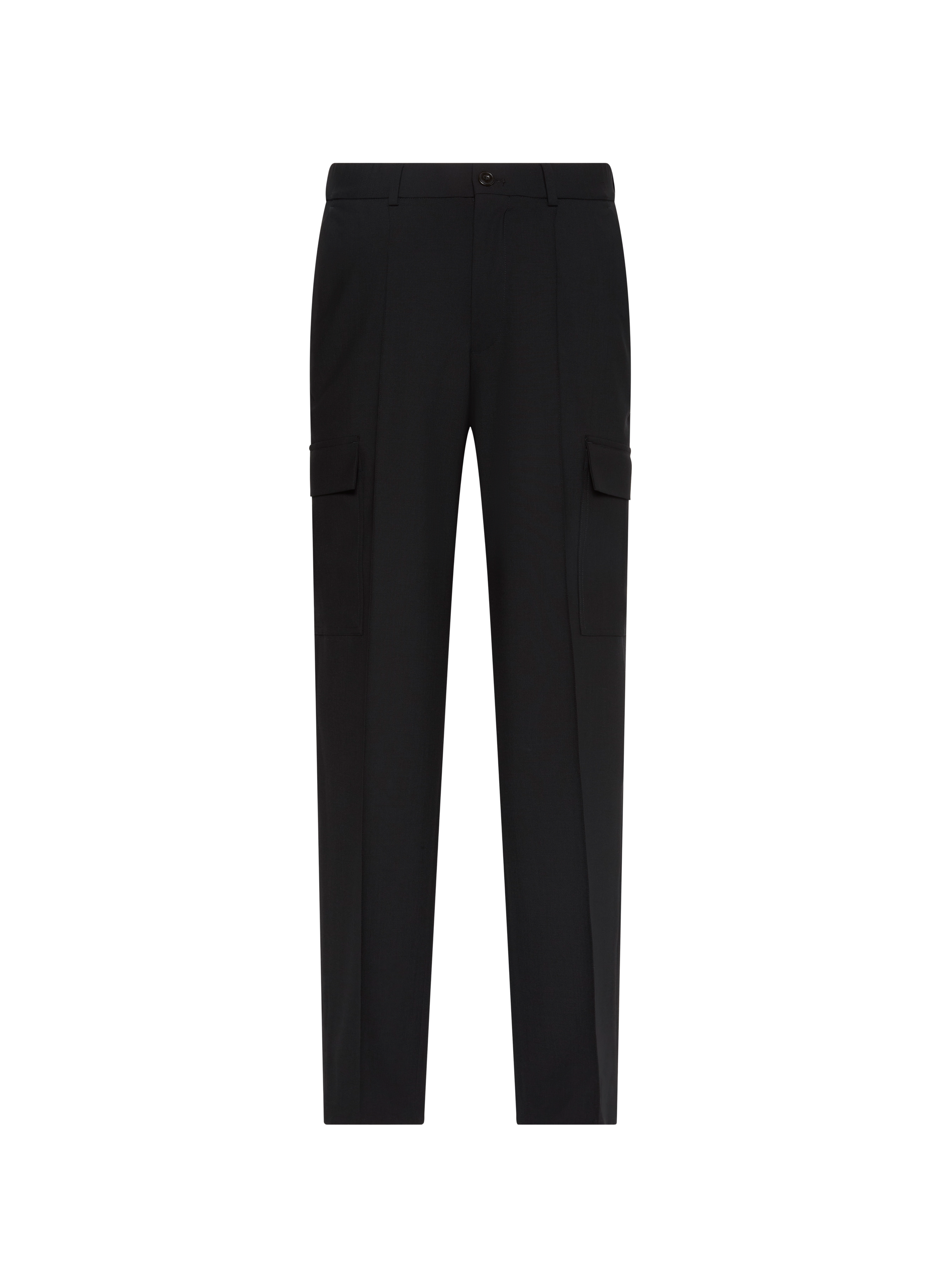 Recht cargo broek van Bengaline in gemengde wol CALVIN KLEIN Zwart