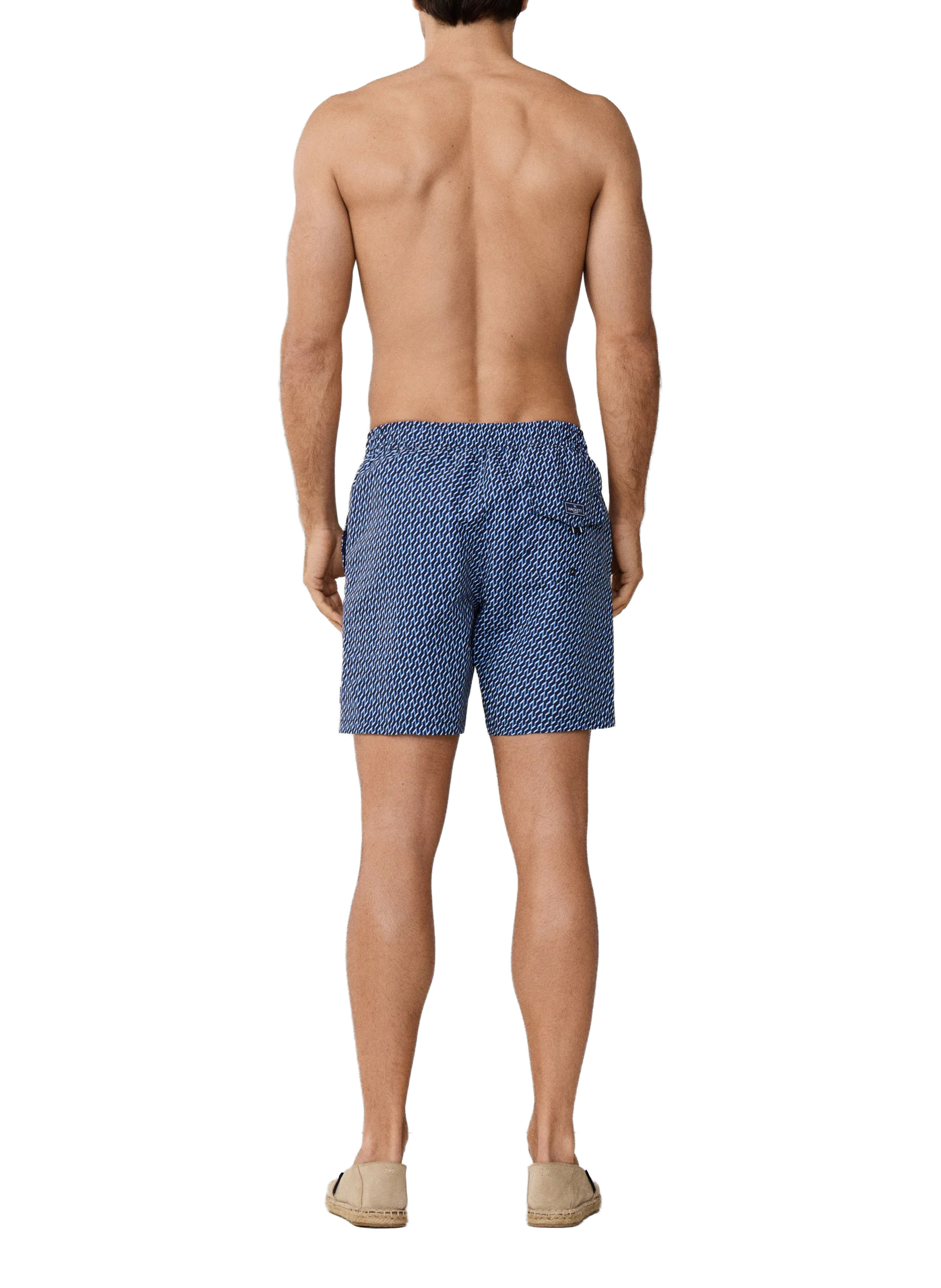 Short de bain à imprimé géométrique HACKETT Bleu