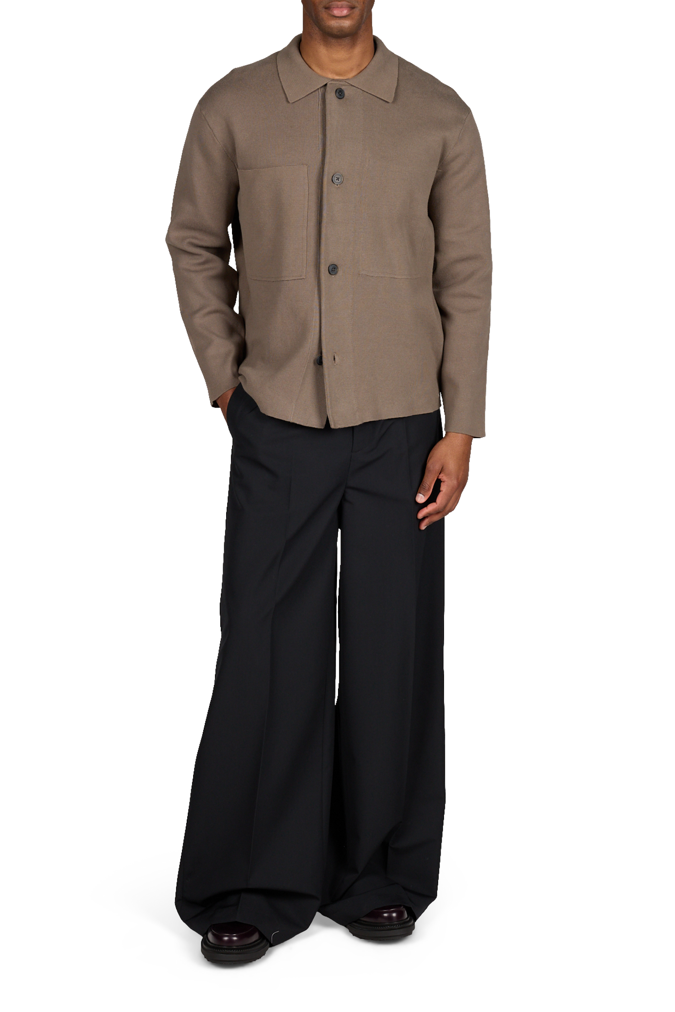 Wide-leg wool blend trousers  SEAN SUEN Black