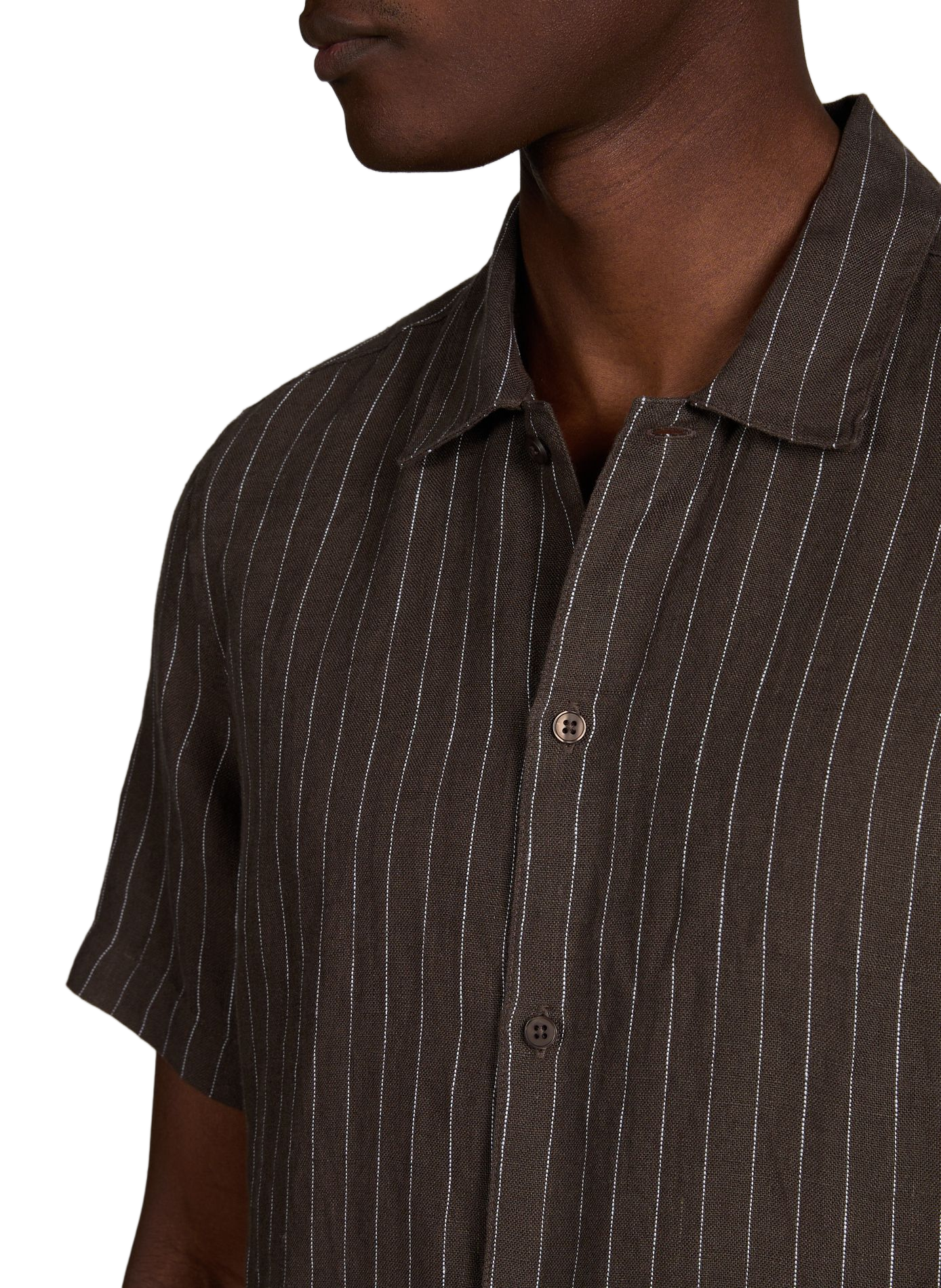 Chemise col classique en lin SAMSOE SAMSOE Noir