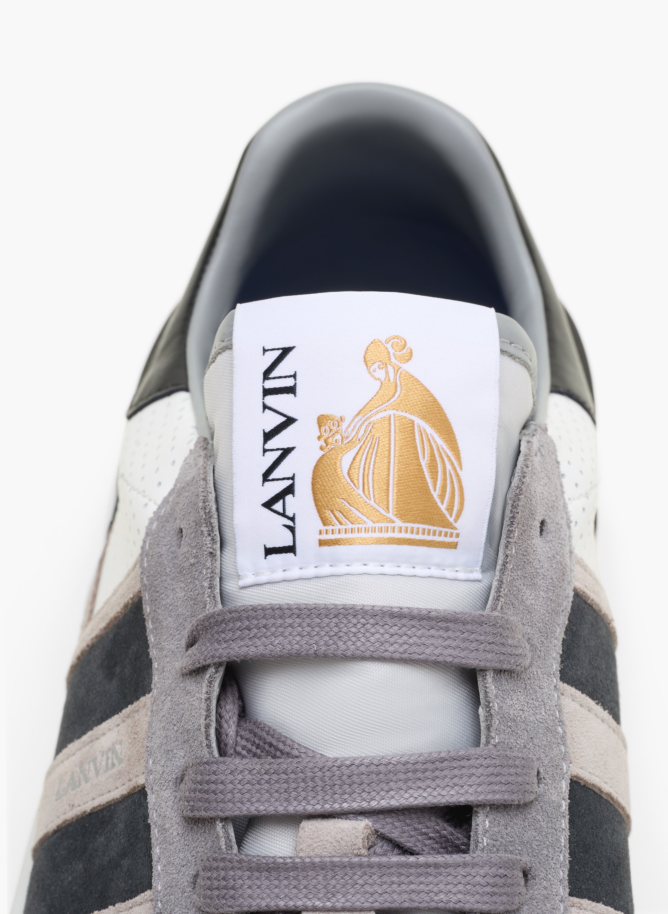 Sneakers clay en cuir perforé et suède LANVIN Noir