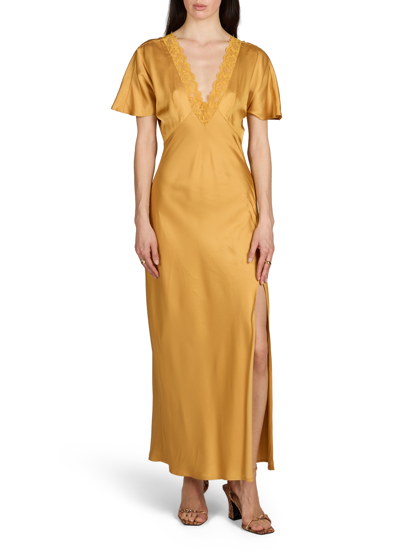 Robe longue Visomera fluide VILA Jaune