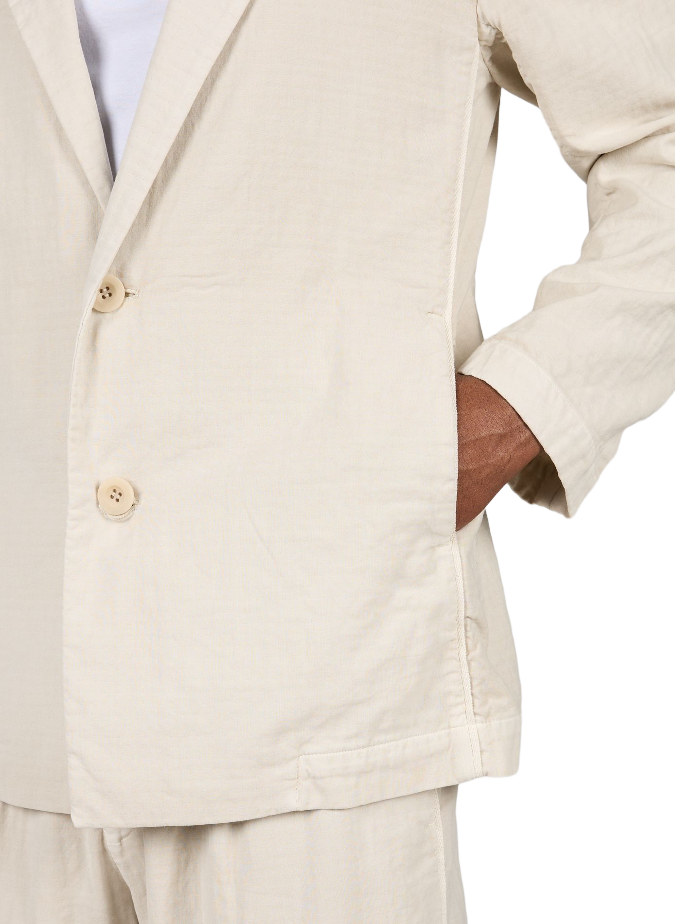 Blazer recto en algodón de doble faz Beige