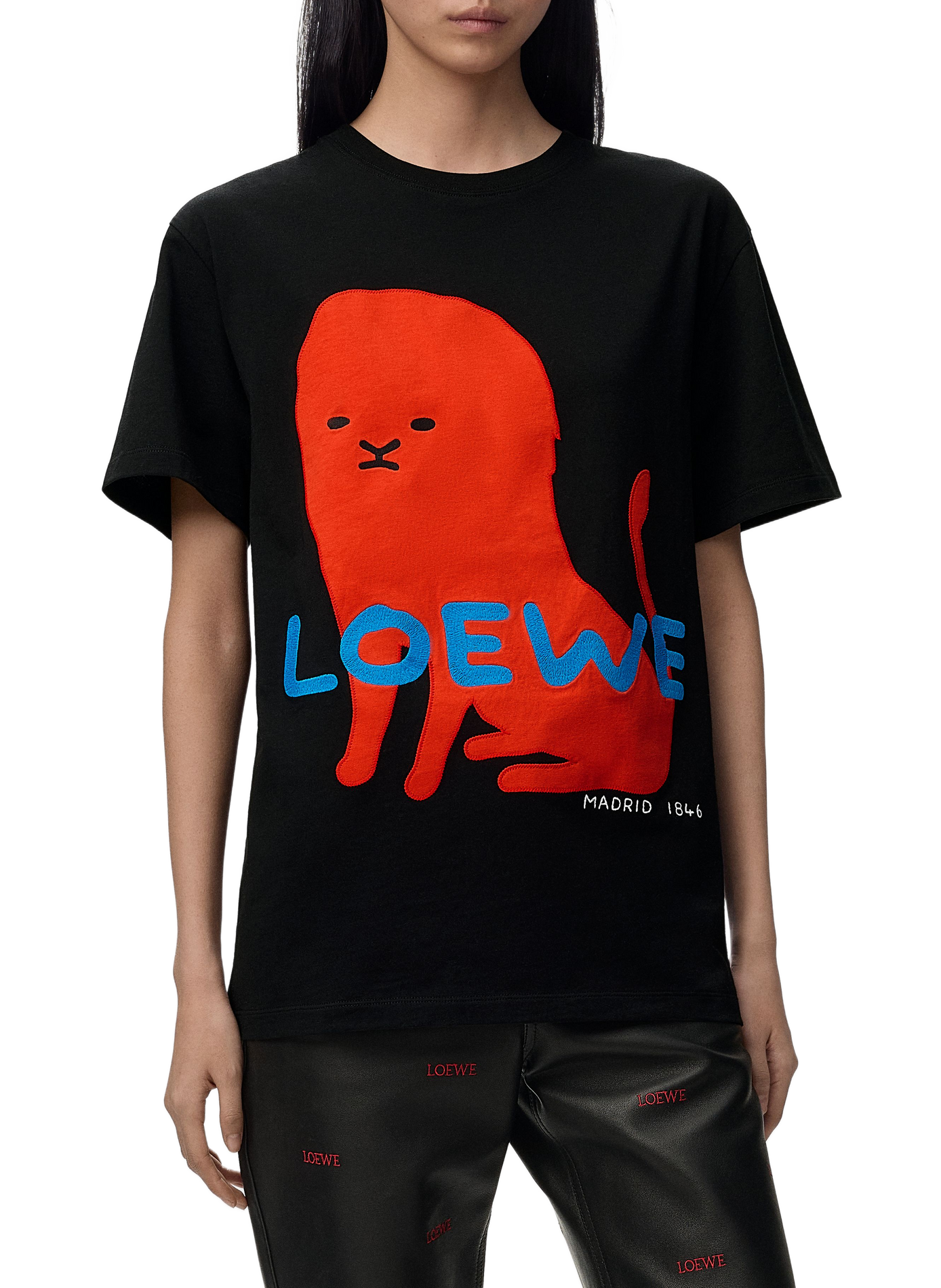 Kapsel 180 Jahre - Klassisches bedrucktes Baumwoll-T-Shirt LOEWE Schwarz