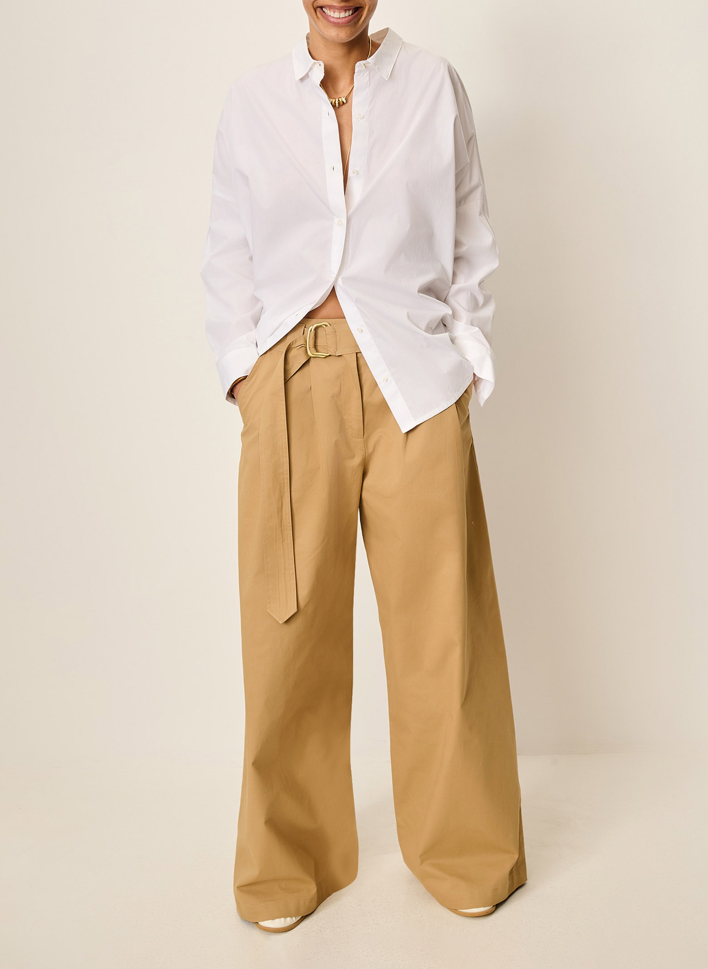Chemise col classique en coton maemi o SESSUN Blanc