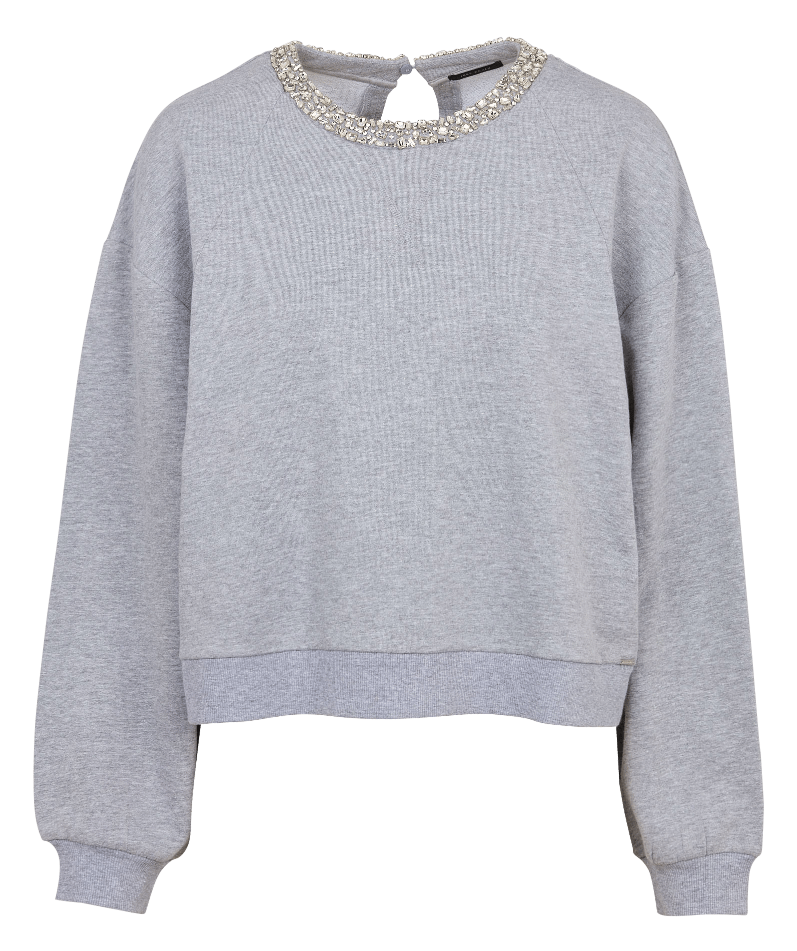 Sweat oversize col rond en coton mélangé IKKS Gris