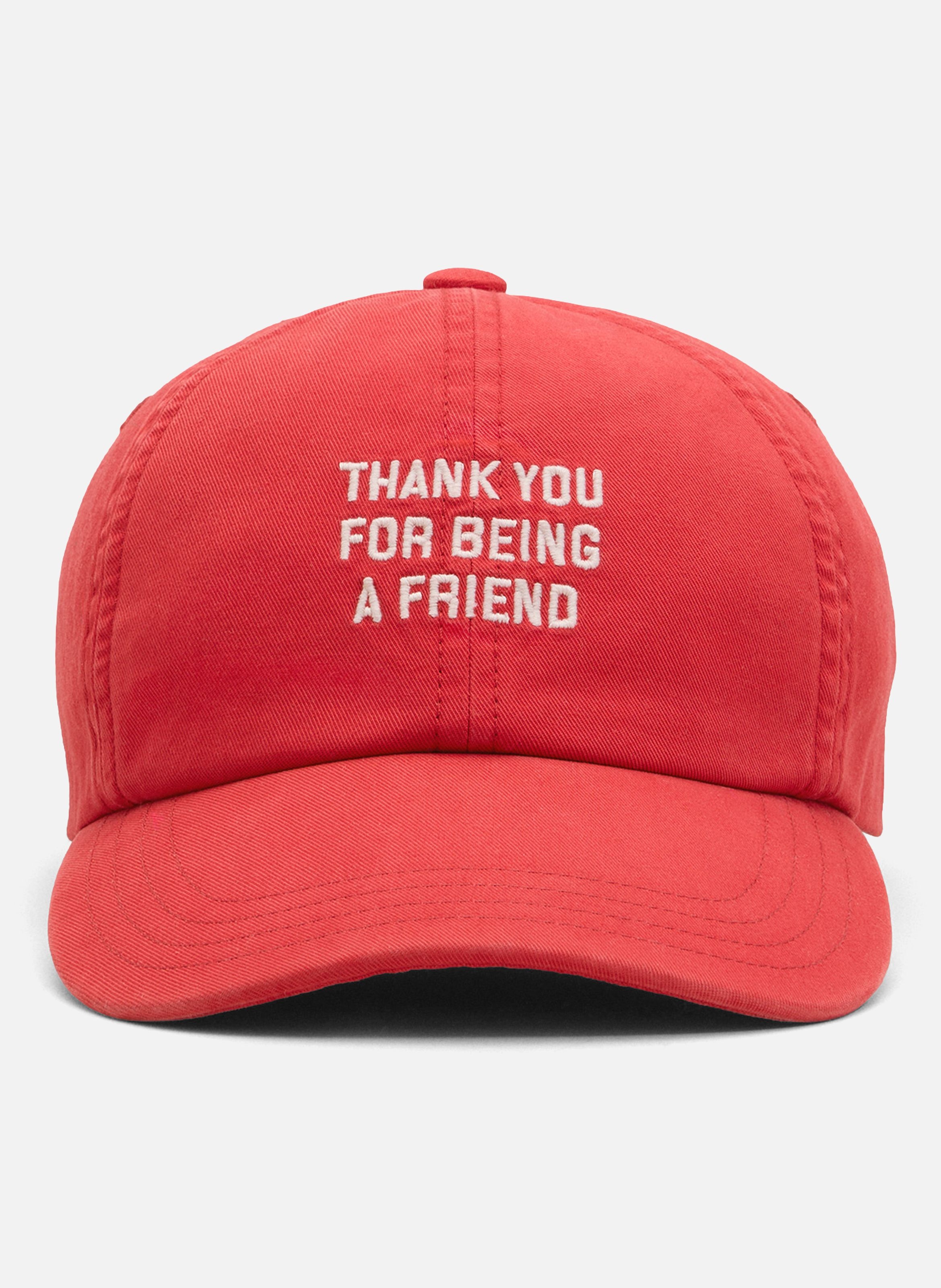 Casquette unisexe en coton "thank you for being a friend" AMI PARIS Rouge