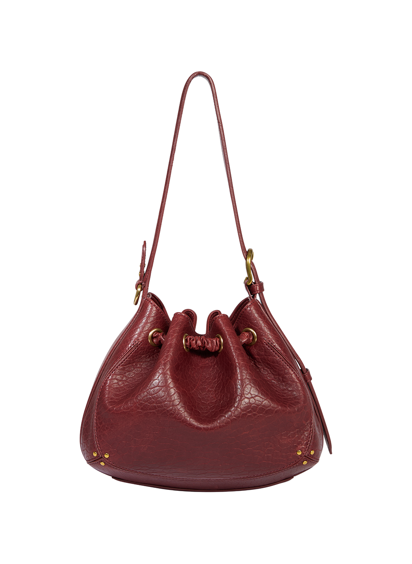 Sac épaule craquelé en cuir JÉRÔME DREYFUSS Rouge