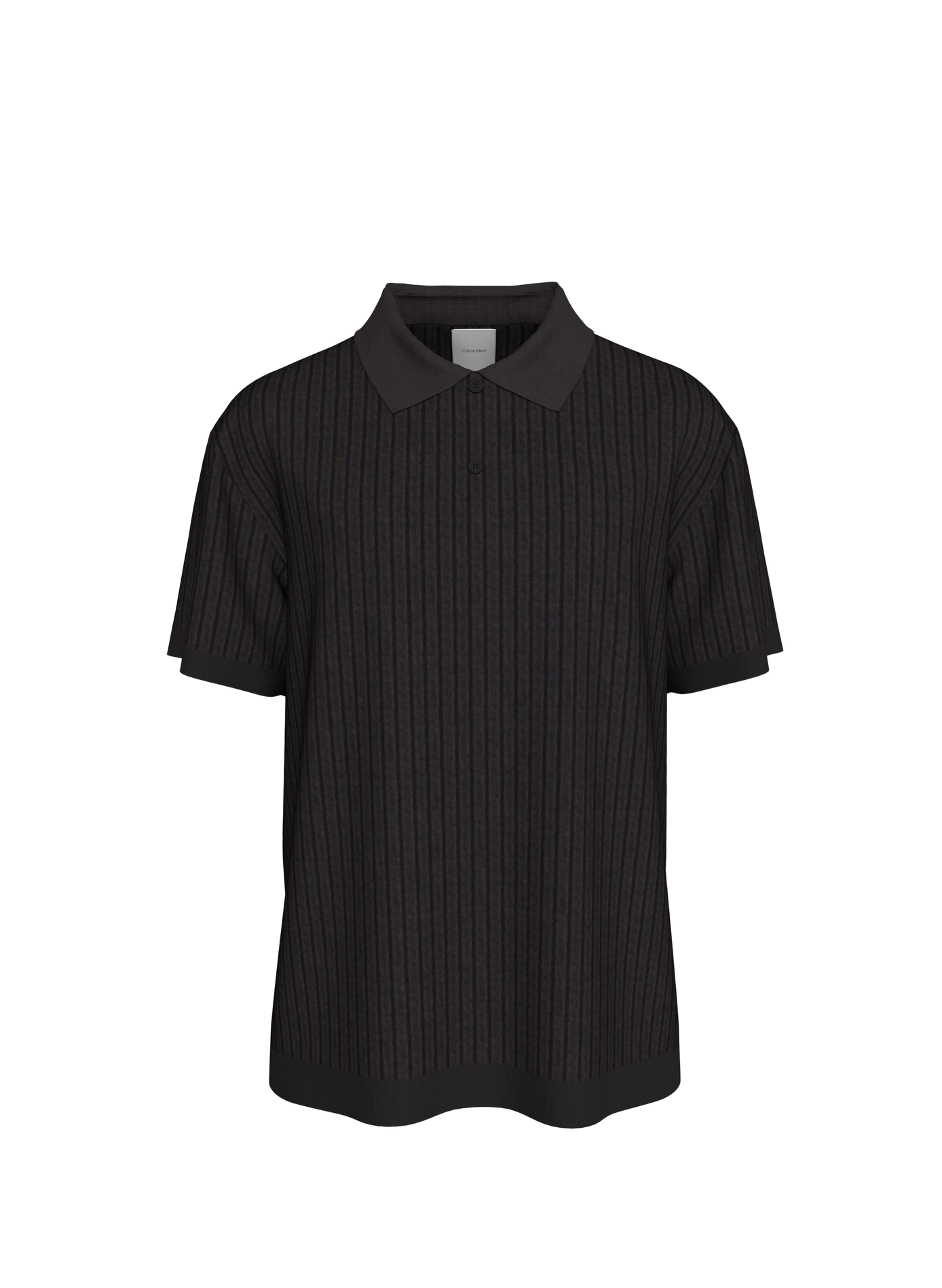 Polo rayé à manches courtes CALVIN KLEIN Noir