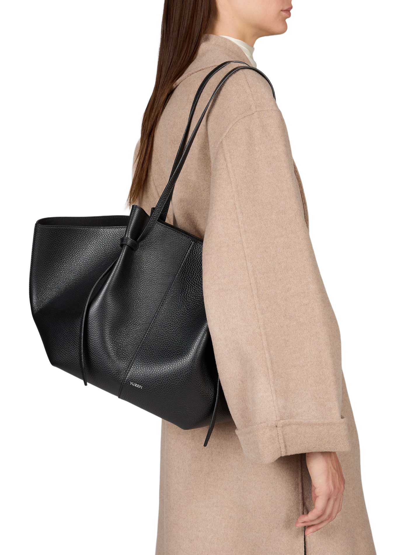 Mochi large leather tote bag YUZEFI Black