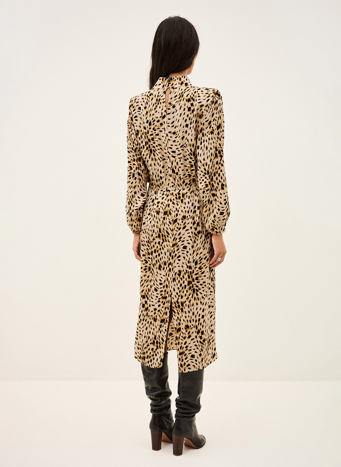 Luipaardprint lange jurk Hoelia BA&SH Beige