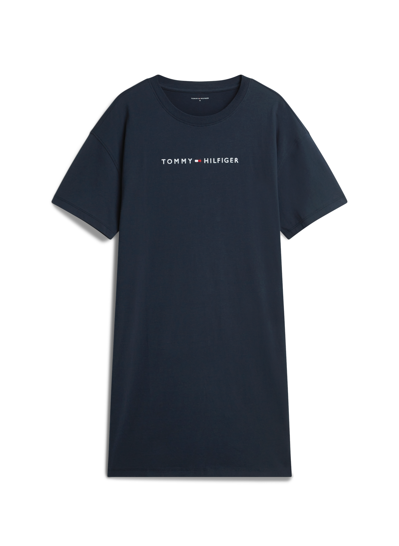 Einfarbiges Baumwollkleid TOMMY HILFIGER Blau