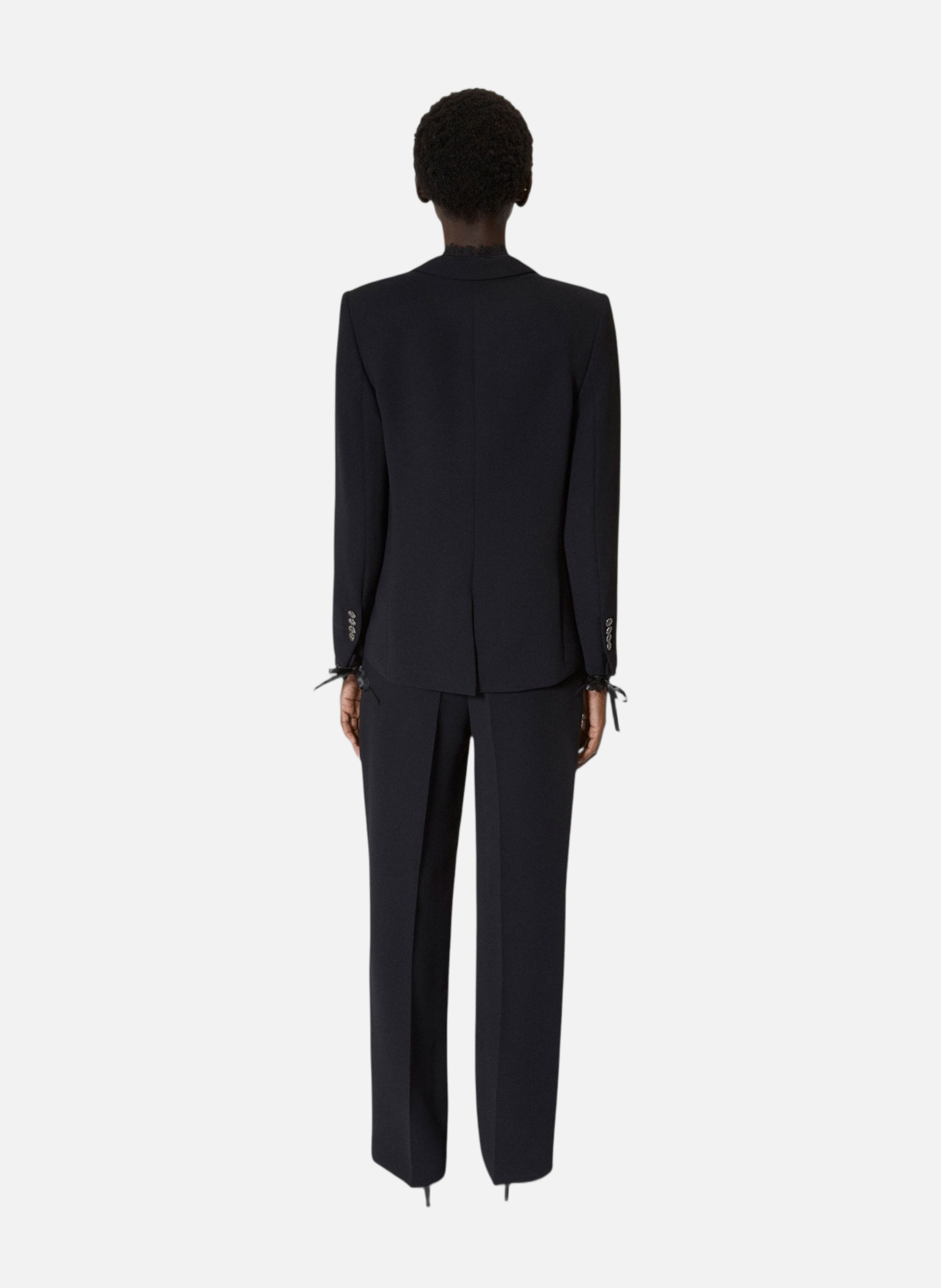 Veste tailleur avec bande dentelle THE KOOPLES Noir
