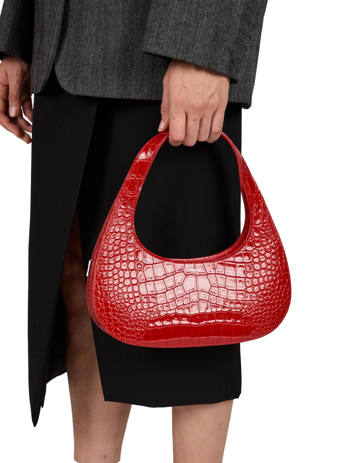 Bolso de mano Loop Swipe en cuero efecto cocodrilo COPERNI Rojo