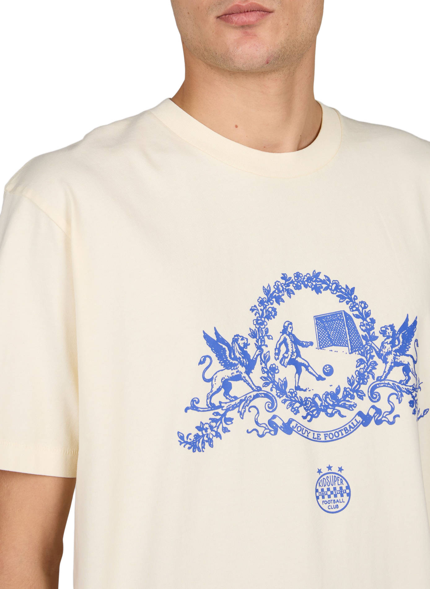 Weit geschnittenes bedrucktes T-Shirt aus Baumwolle KIDSUPER Beige