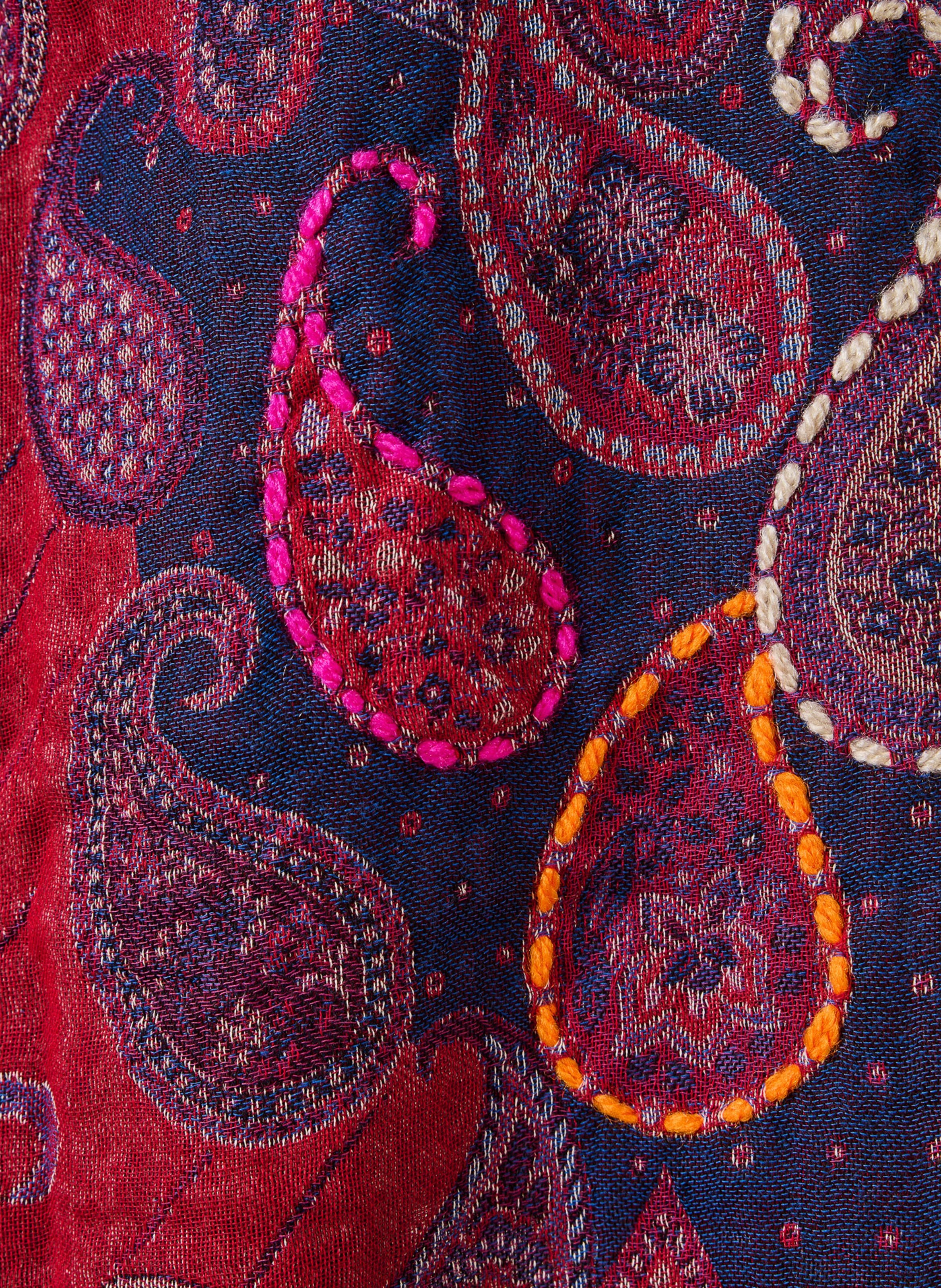 Jacquard katoenen sjaal LA FEE MARABOUTEE Rood