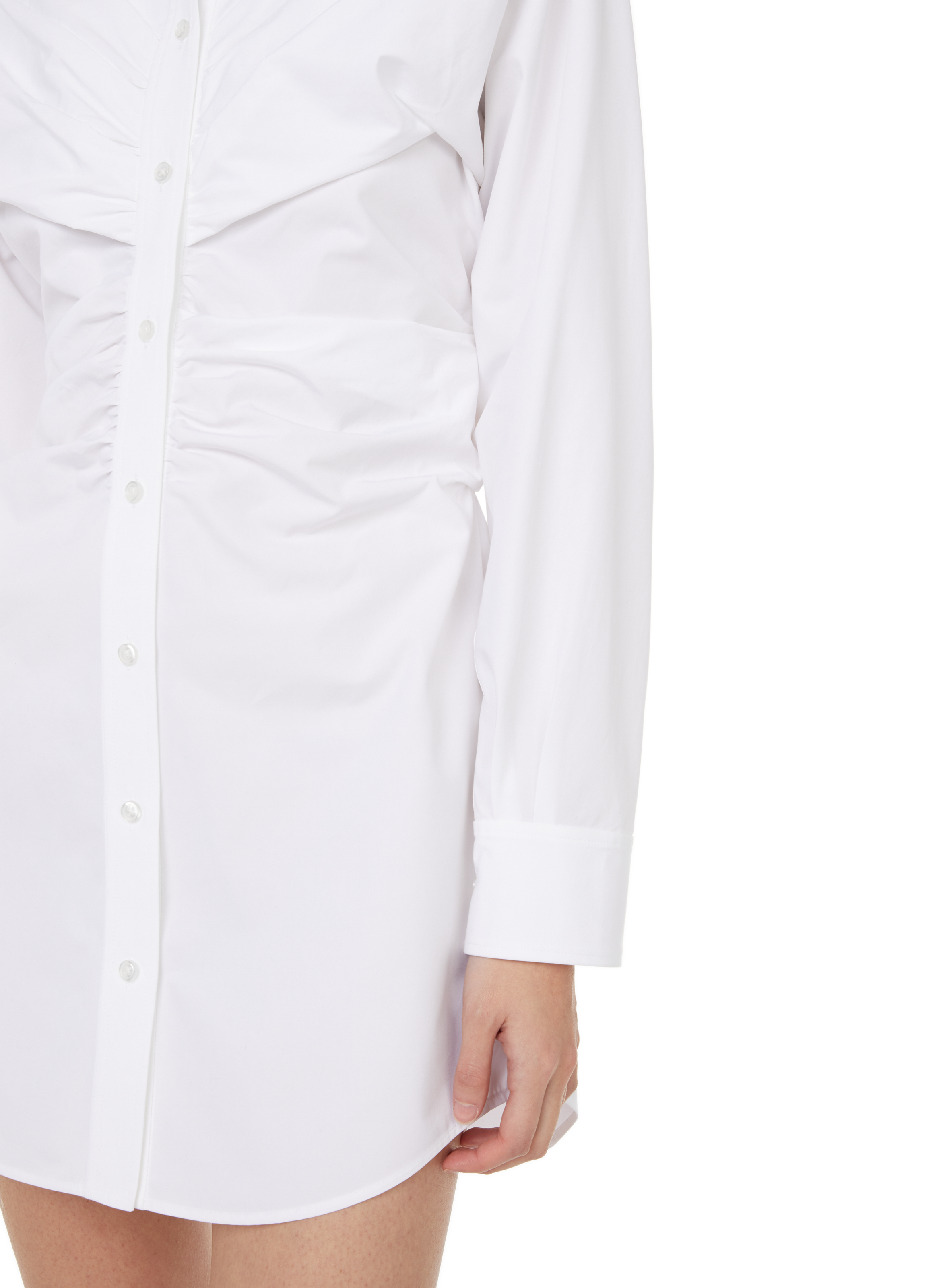 Robe chemise en popeline de coton ALEXANDER WANG Blanc