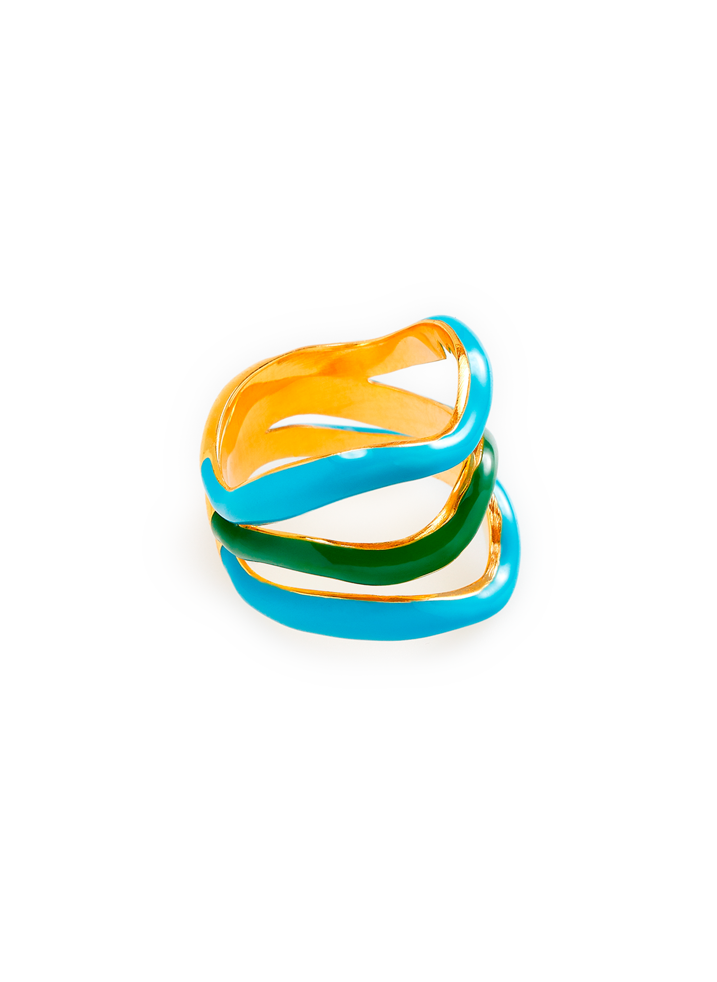 Bague multi en laiton plaqué or