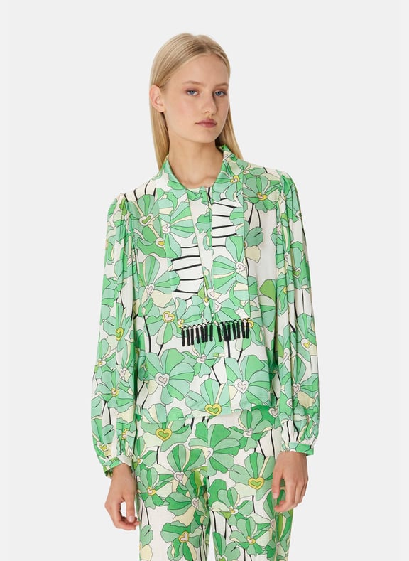 Top droite fleurs - toxane Vert by TARA JARMON TARA JARMON Top droite fleurs - toxane Vert