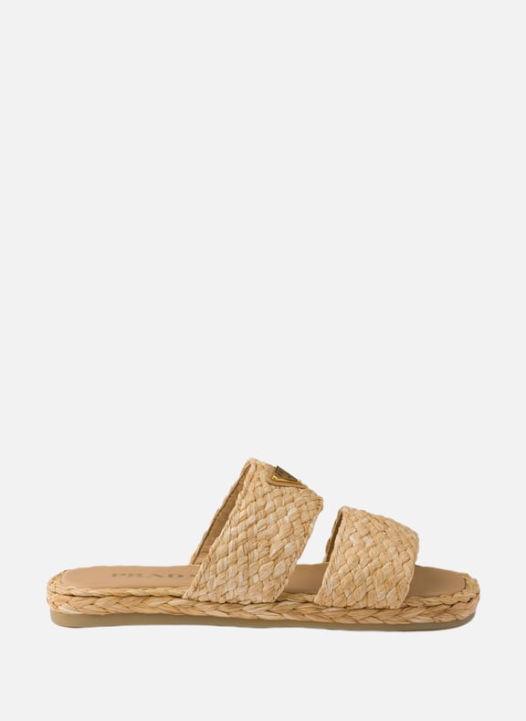 Mules en raphia Beige by PRADA PRADA Mules en raphia Beige