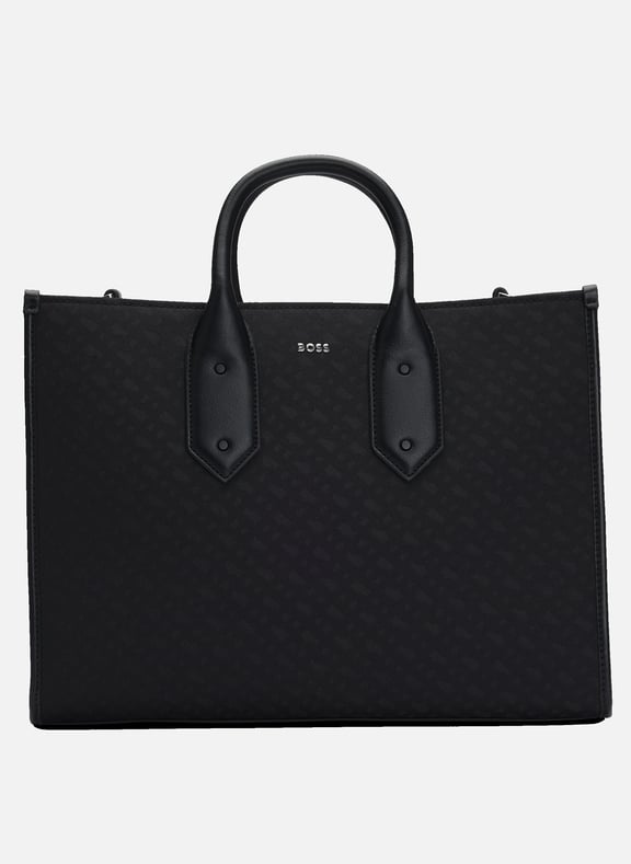 Sac besace en cuir Noir by BOSS BOSS Sac besace en cuir Noir