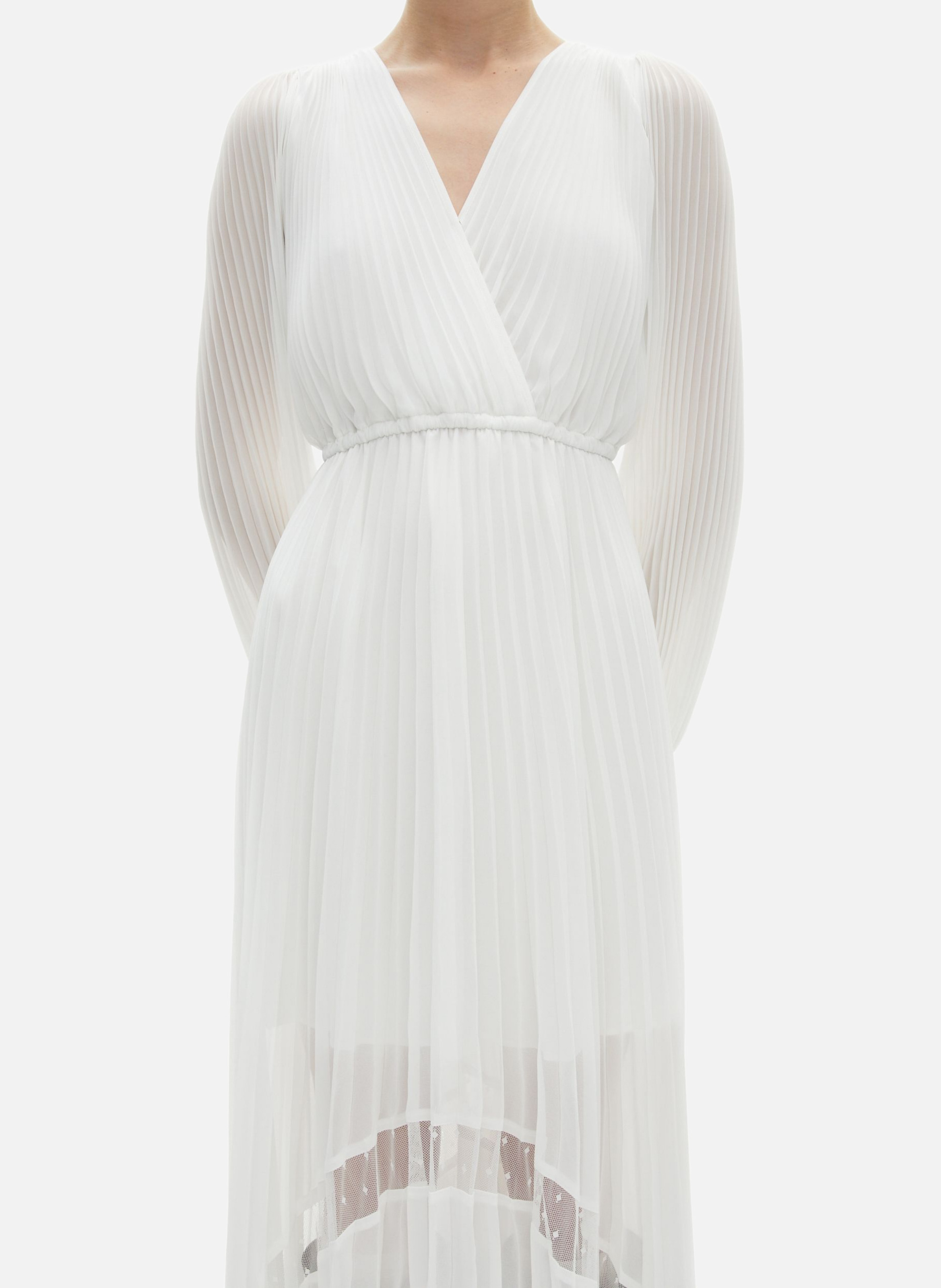 Robe longue plissée avec plumetis THE KOOPLES Beige