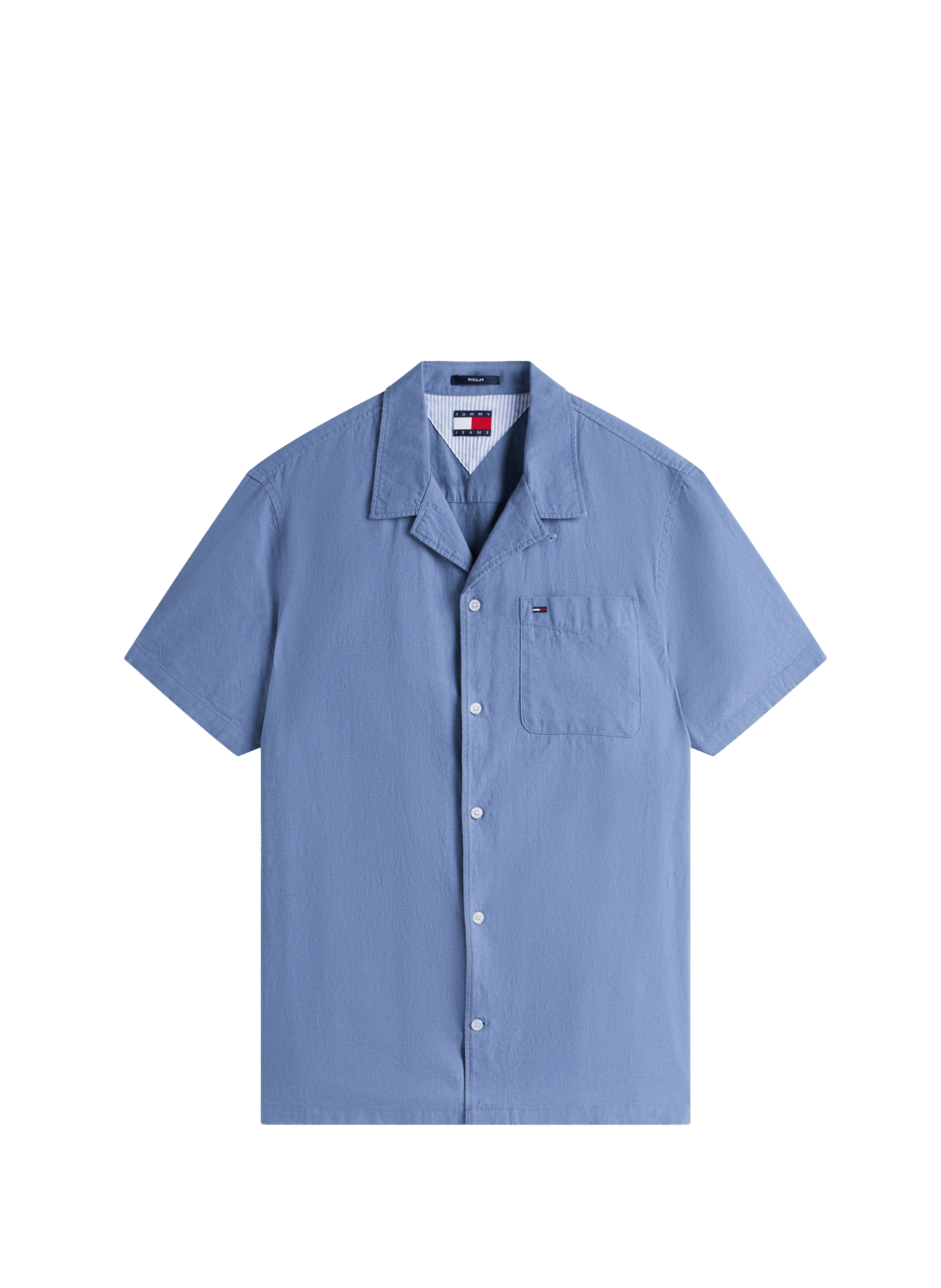 Cotton and linen shirt TOMMY HILFIGER Blue