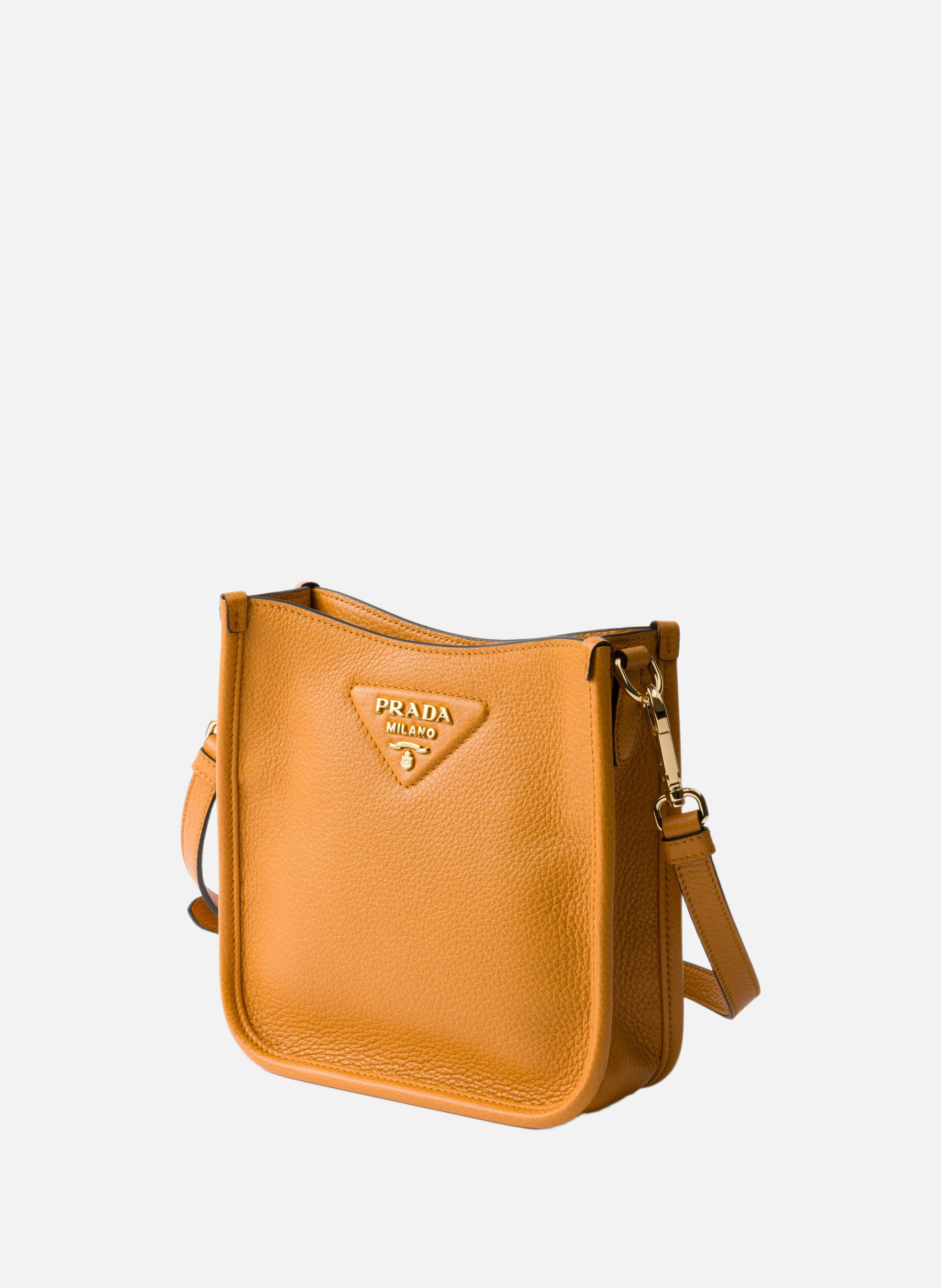 Mini sac porté épaule en cuir PRADA Orange