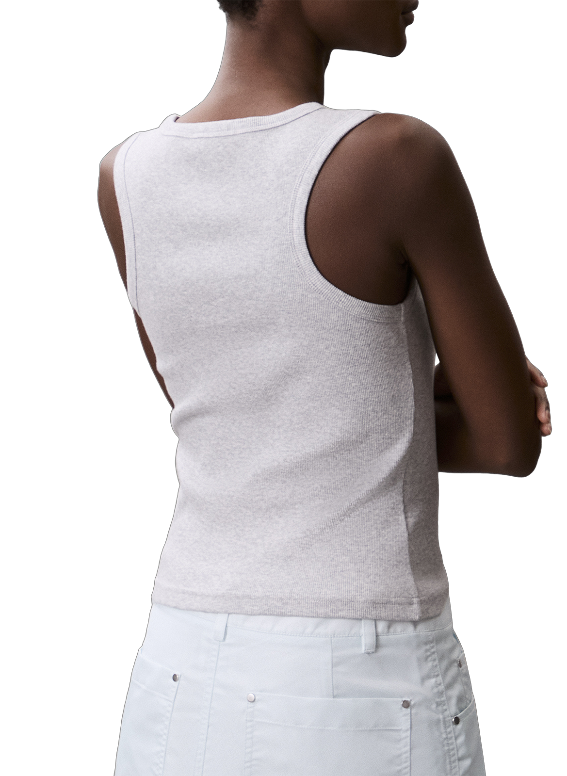 Débardeur en coton côtelé Gris