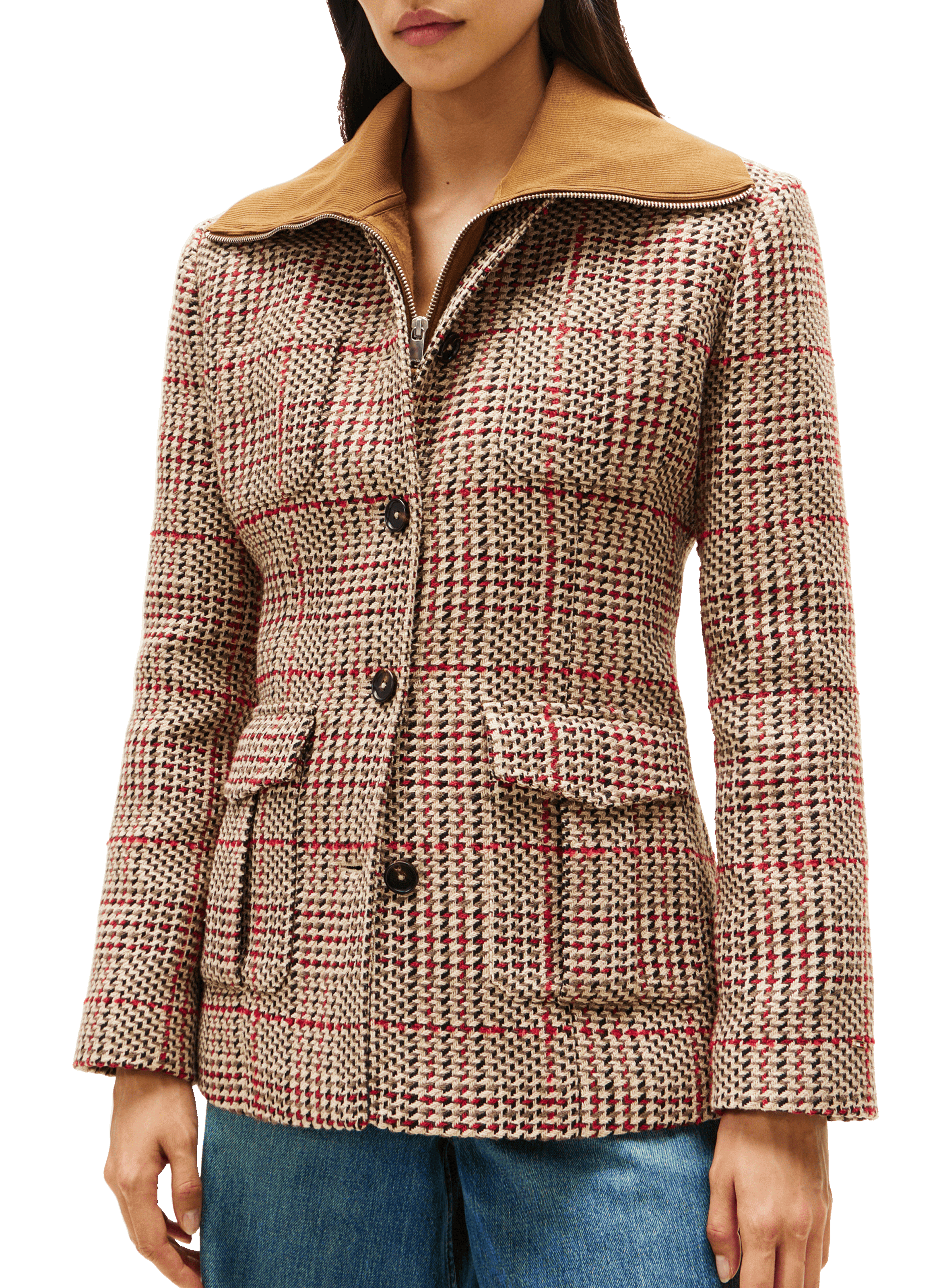 TOMMY HILFIGER Blazer droit coupe standard en tweed Multicolour