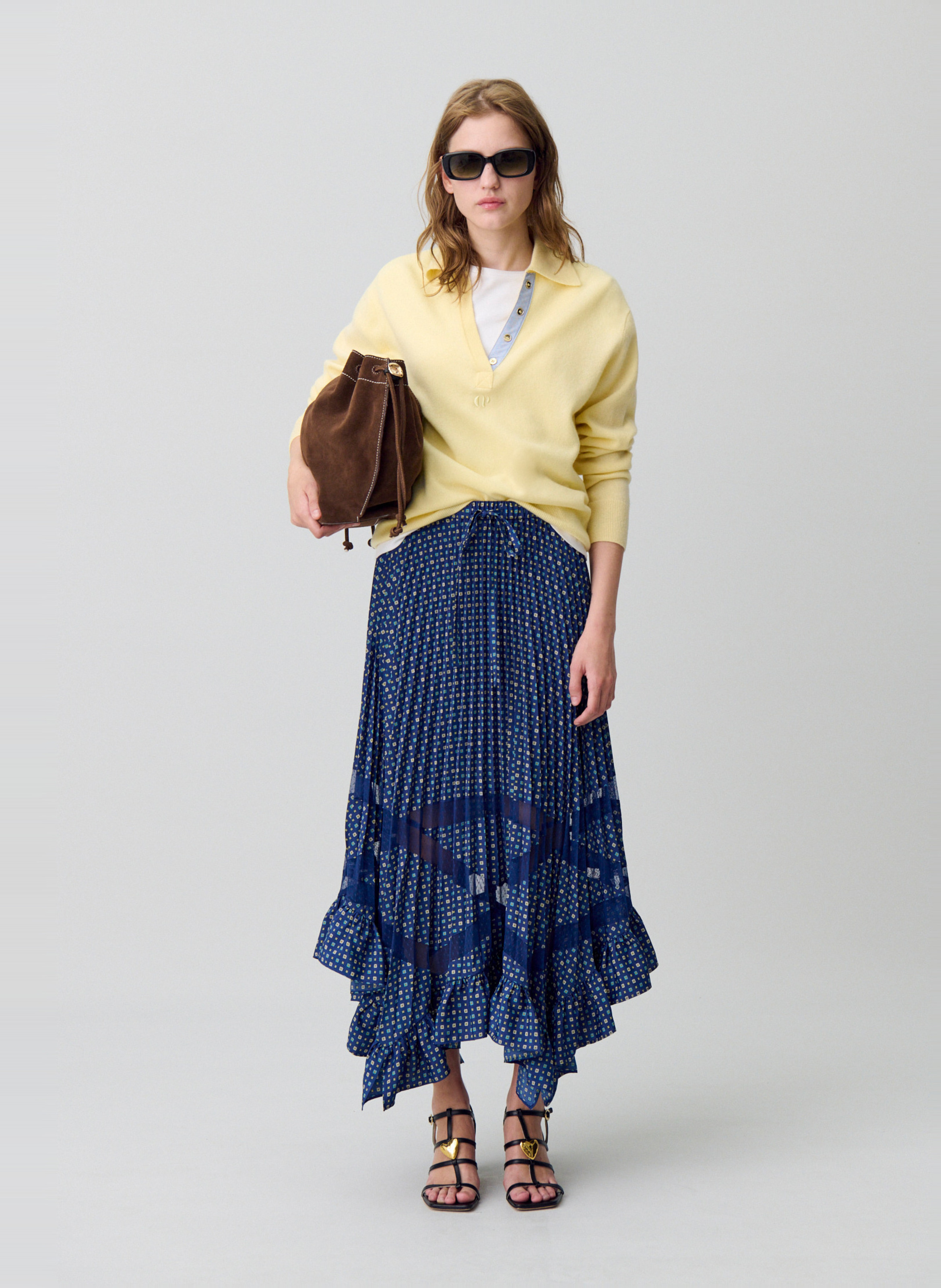 Jupe longue asymétrique imprimée CLAUDIE PIERLOT Multicolore