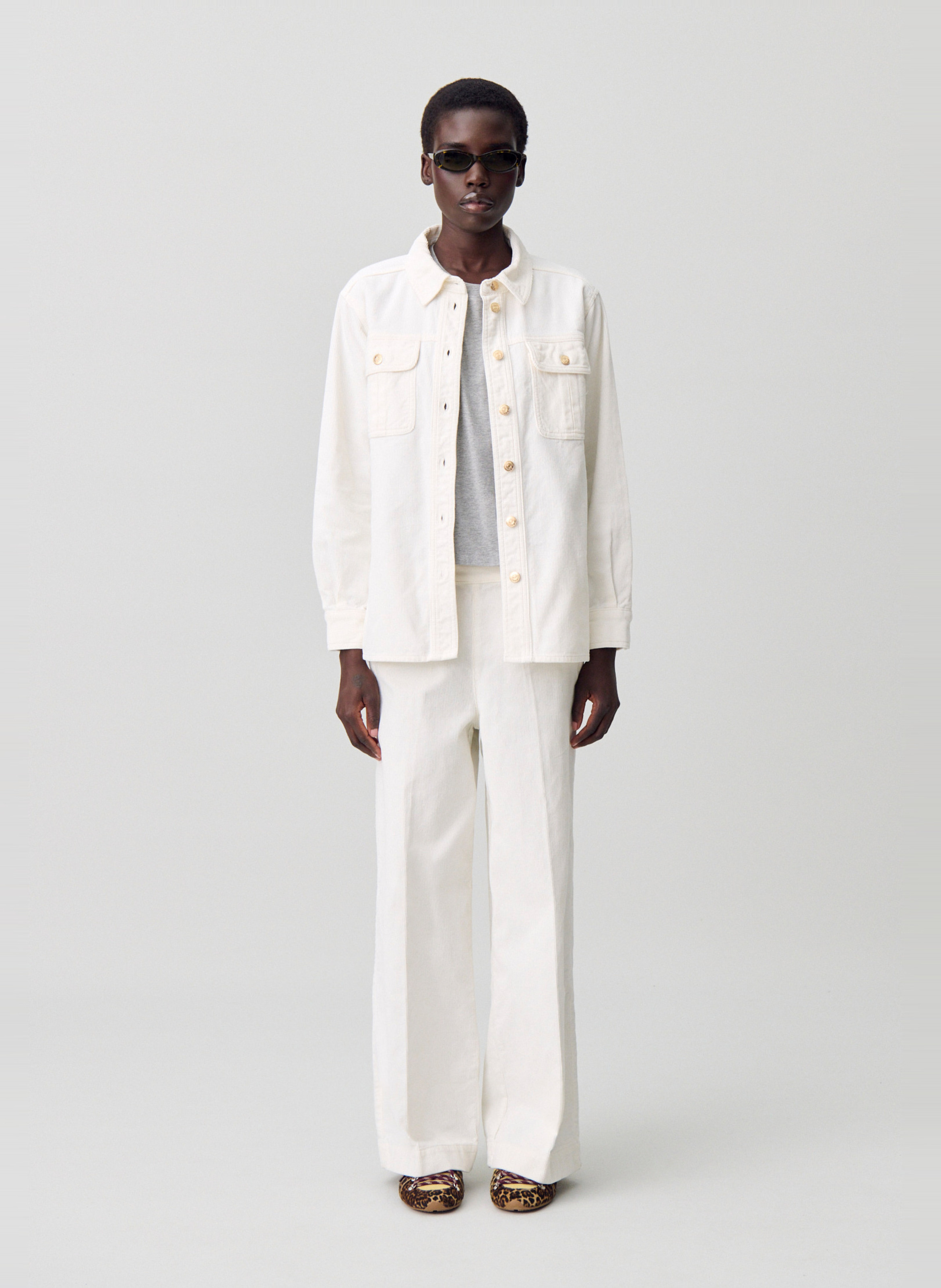 Surchemise ample unie en coton calisto CLAUDIE PIERLOT Beige