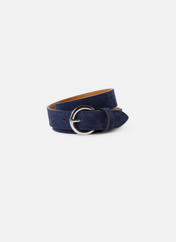 Suede leather belt Blue by SAISON 1865 SAISON 1865 Suede leather belt Blue