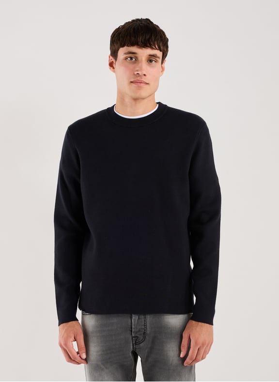 Pull droit col rond Bleu by SAMSOE SAMSOE SAMSOE SAMSOE Pull droit col rond Bleu