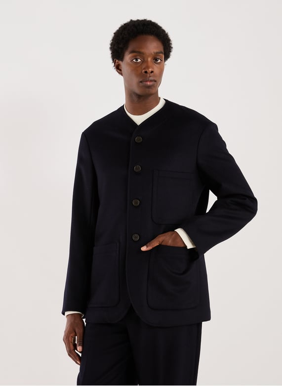 Straight blazer in blended wool and cashmere | Blue by EMPORIO ARMANI Straight blazer in blended wool and cashmere Blue