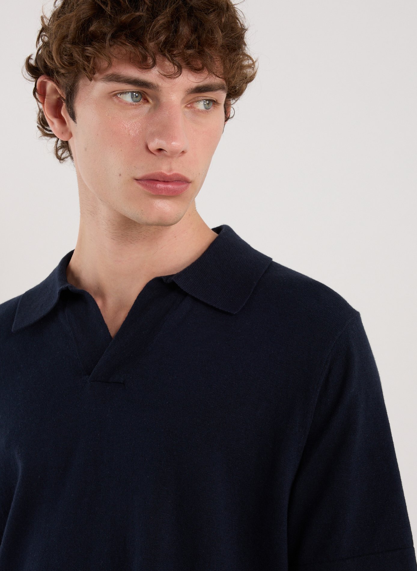Cotton and linen polo shirt NN.07 Blue