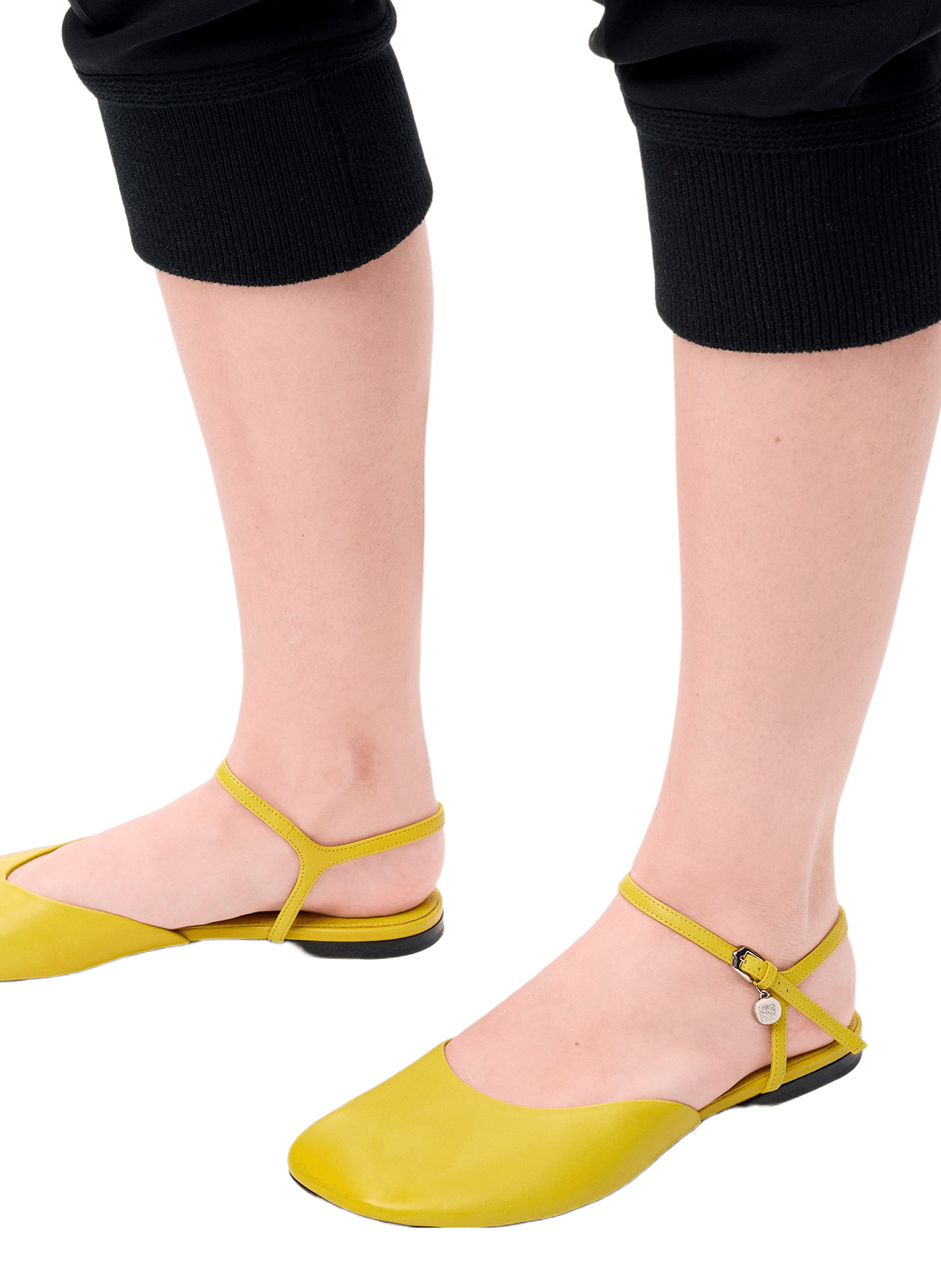 Ankle strap lamb leather ballet flats LOEWE Yellow
