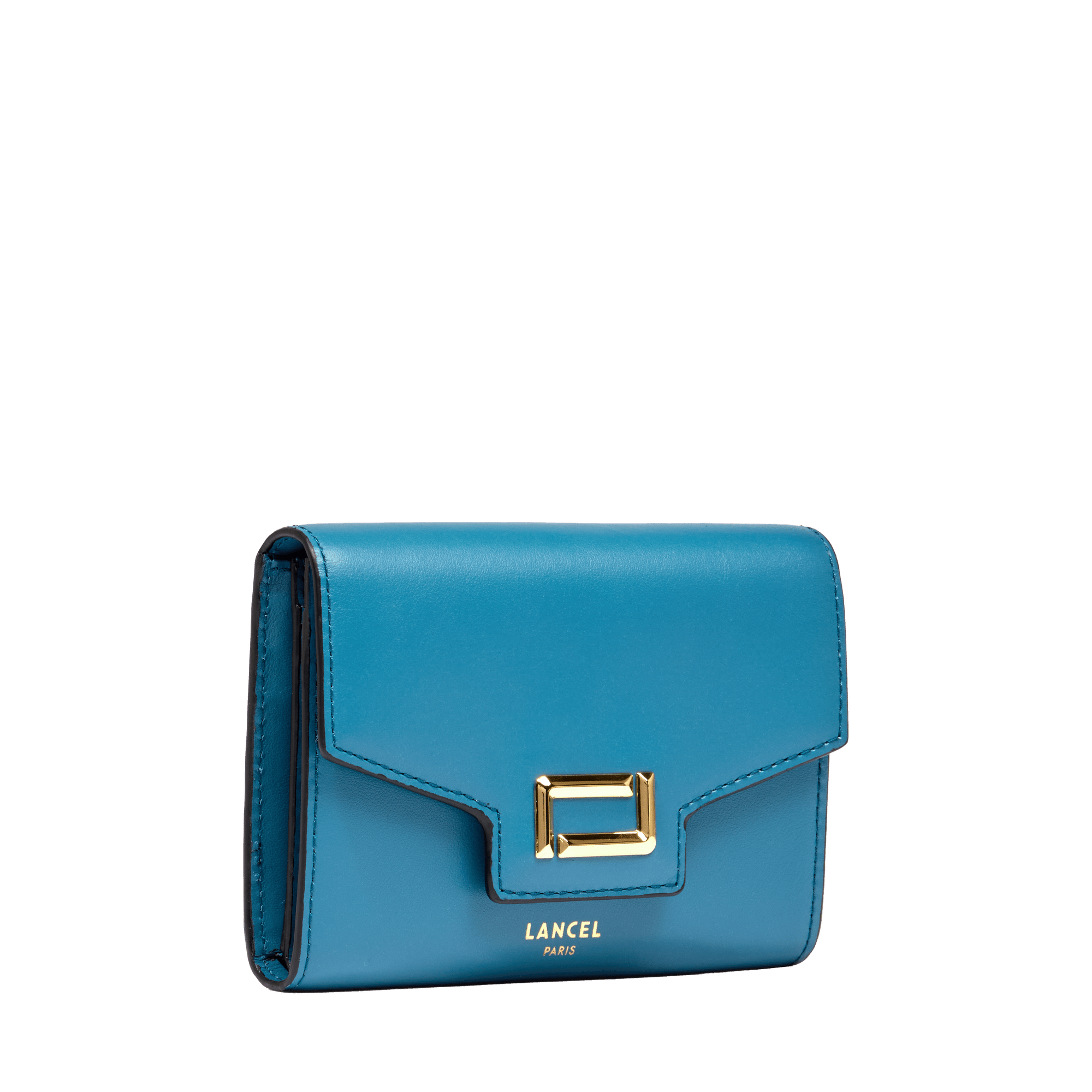 Portefeuille rectangulaire rabat angèle de lancel en cuir LANCEL Bleu