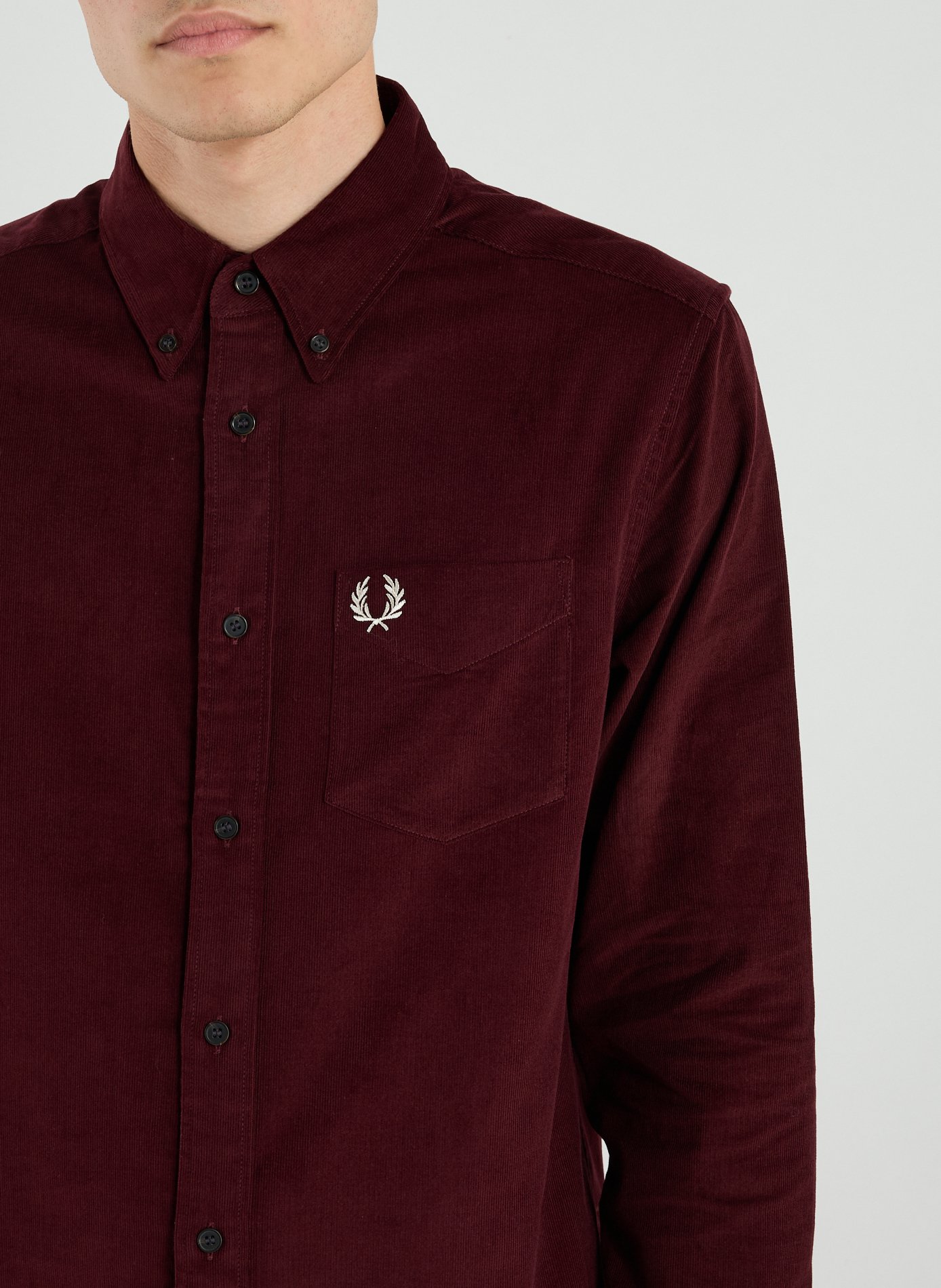 Chemise droite côtelé FRED PERRY Rouge