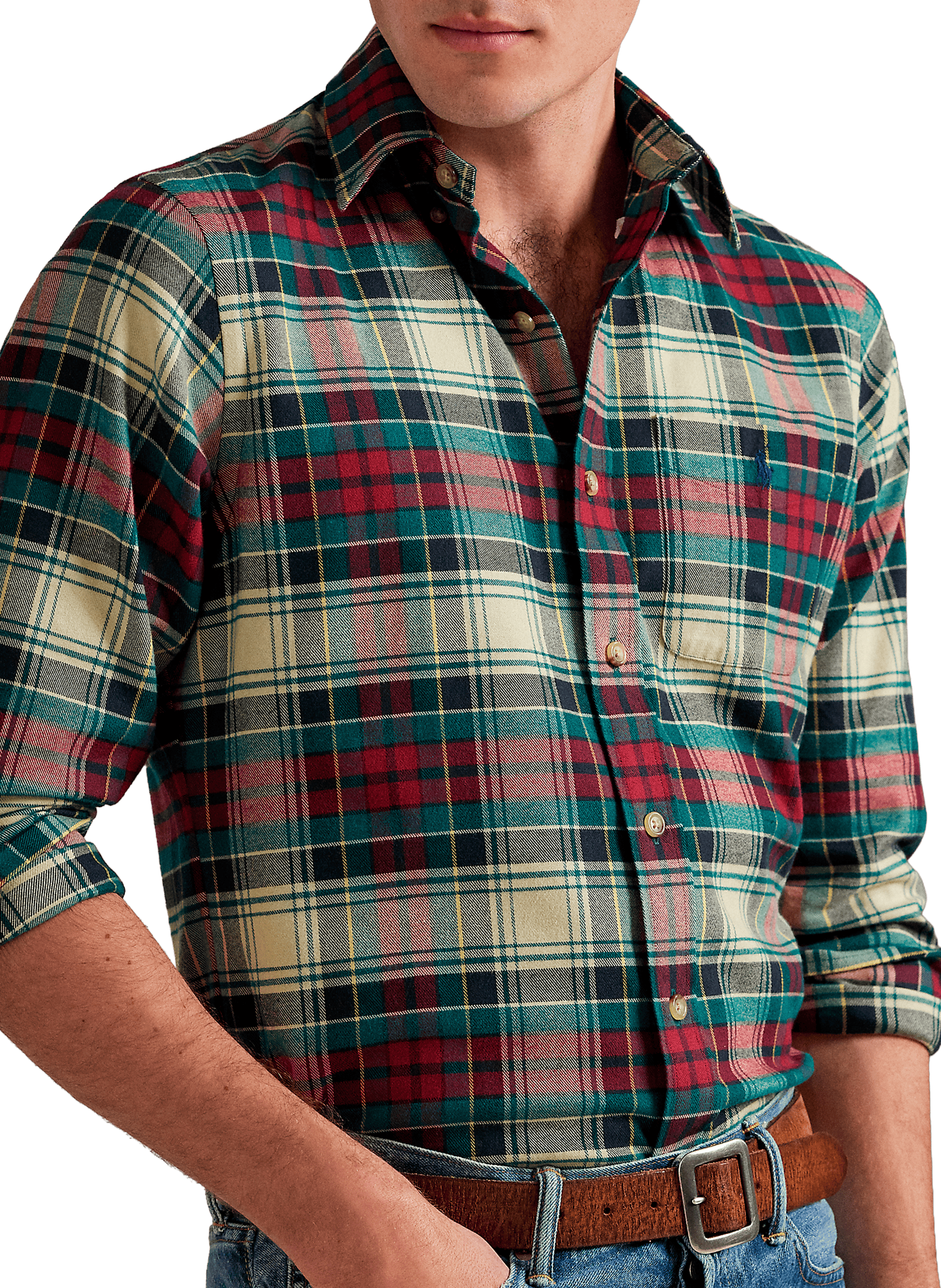 Checkered shirt with American collar in blended cotton POLO RALPH LAUREN Multicolour