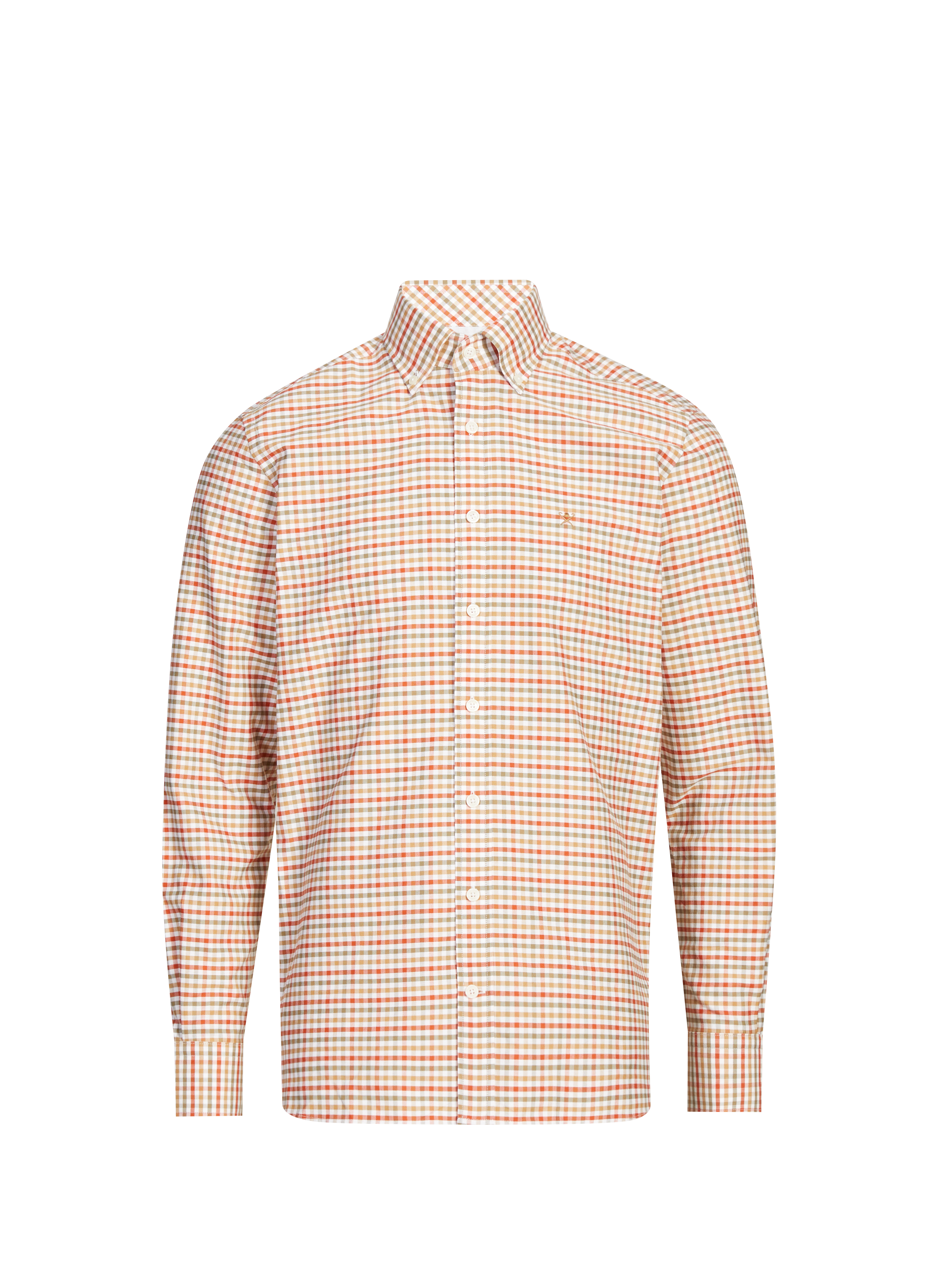 HACKETT Chemise col américain à carreaux en coton Vert