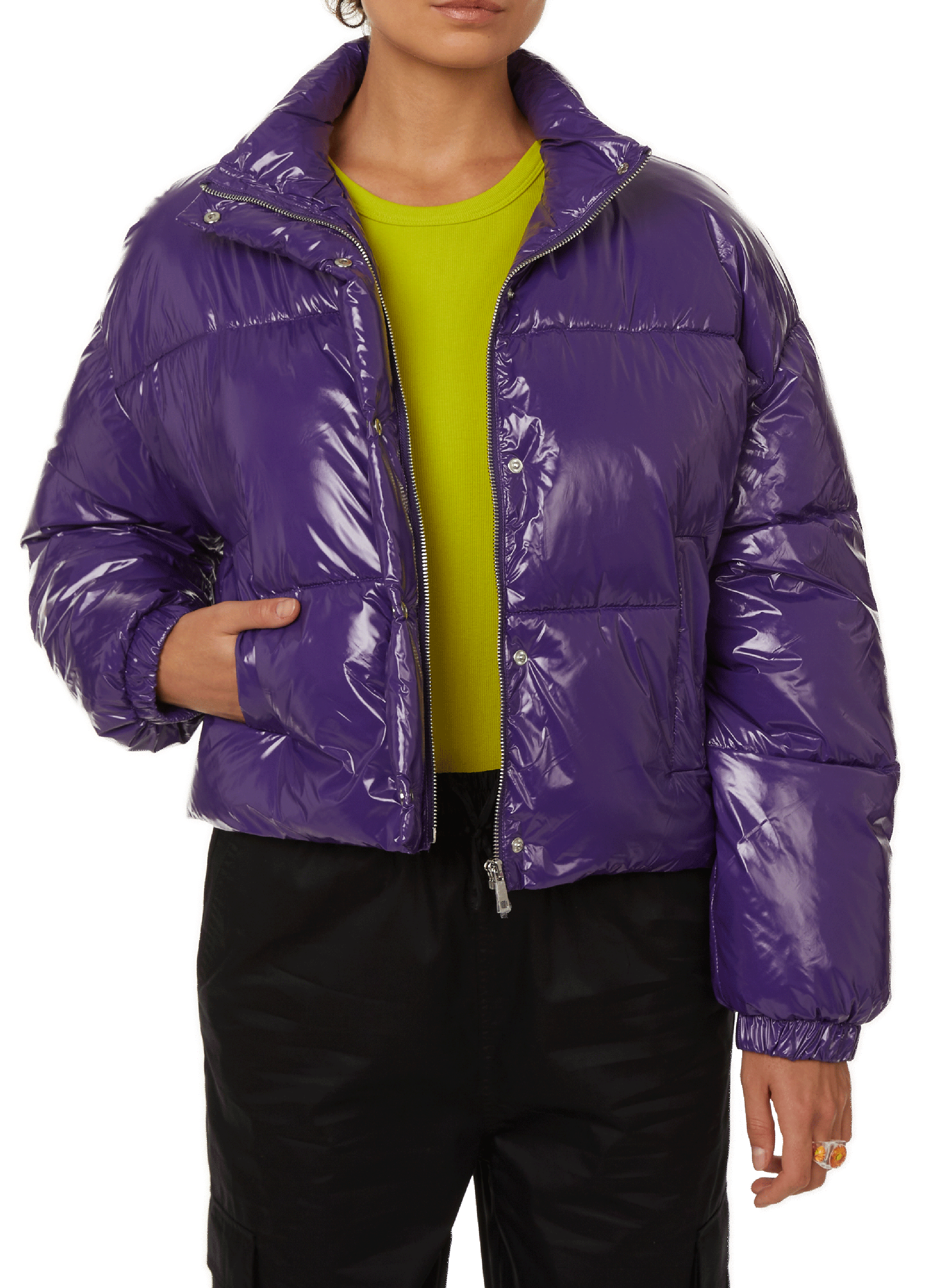 SAISON 1865 Patent padded jacket Purple
