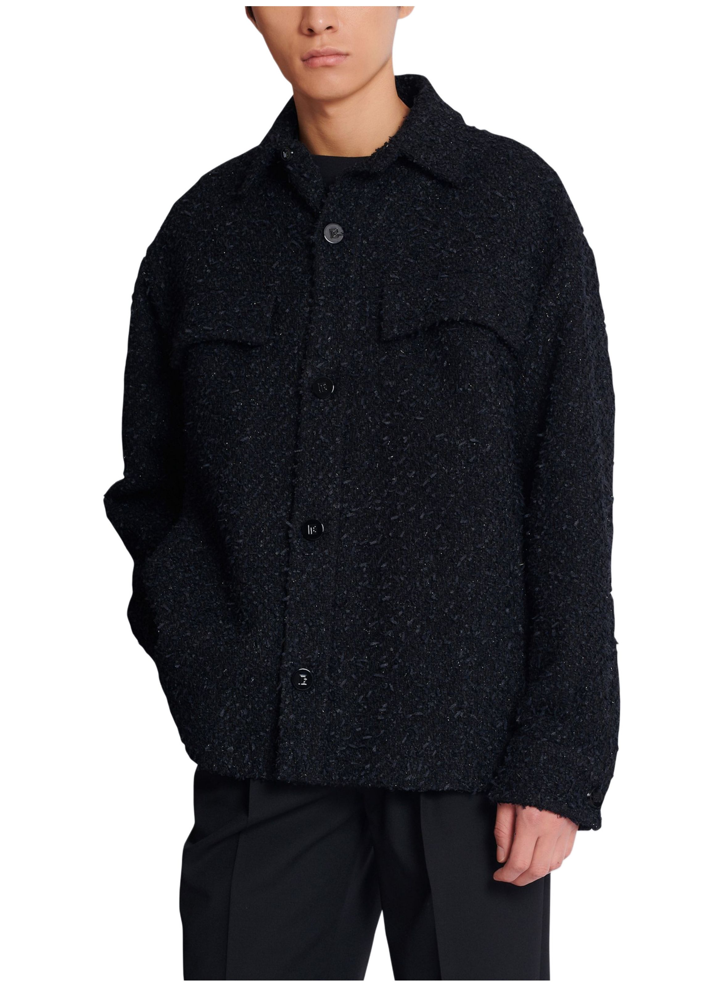 Surchemise en tweed monogramme BALMAIN Noir
