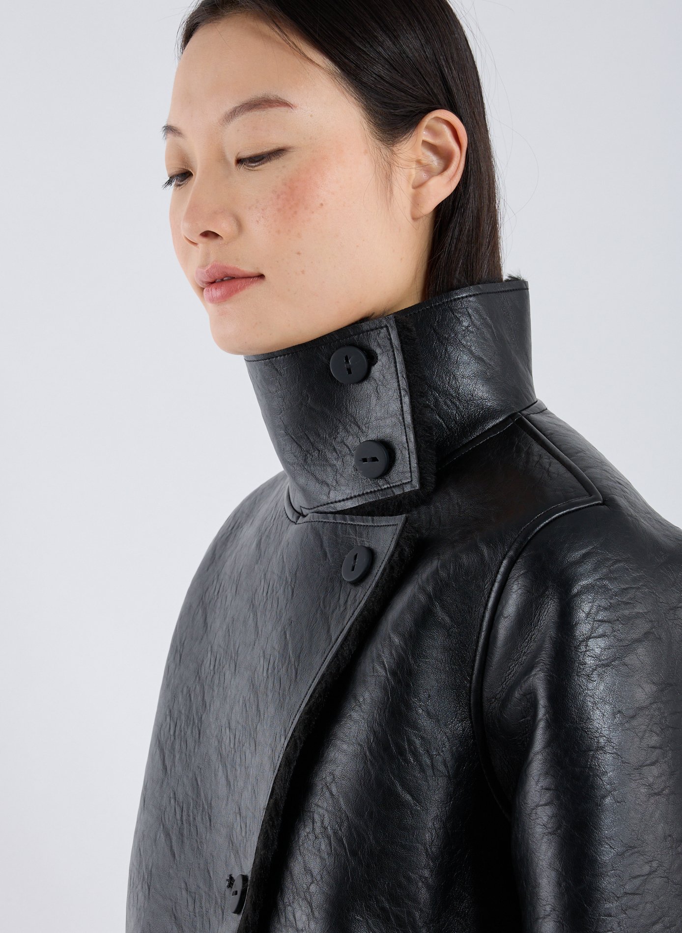 Veste ample à col montant ADOLFO DOMINGUEZ Noir