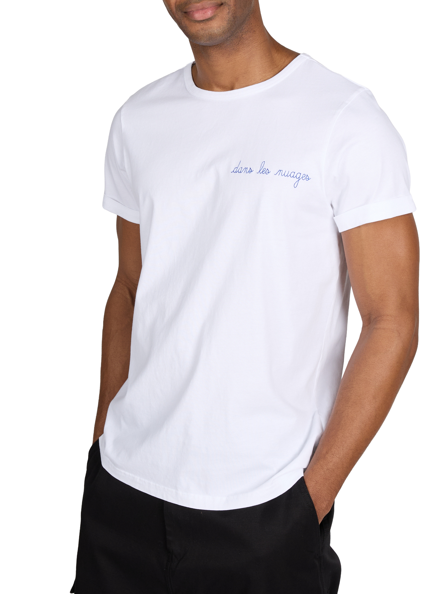 T-shirt Poitou Dans les nuages en coton MAISON LABICHE Blanc
